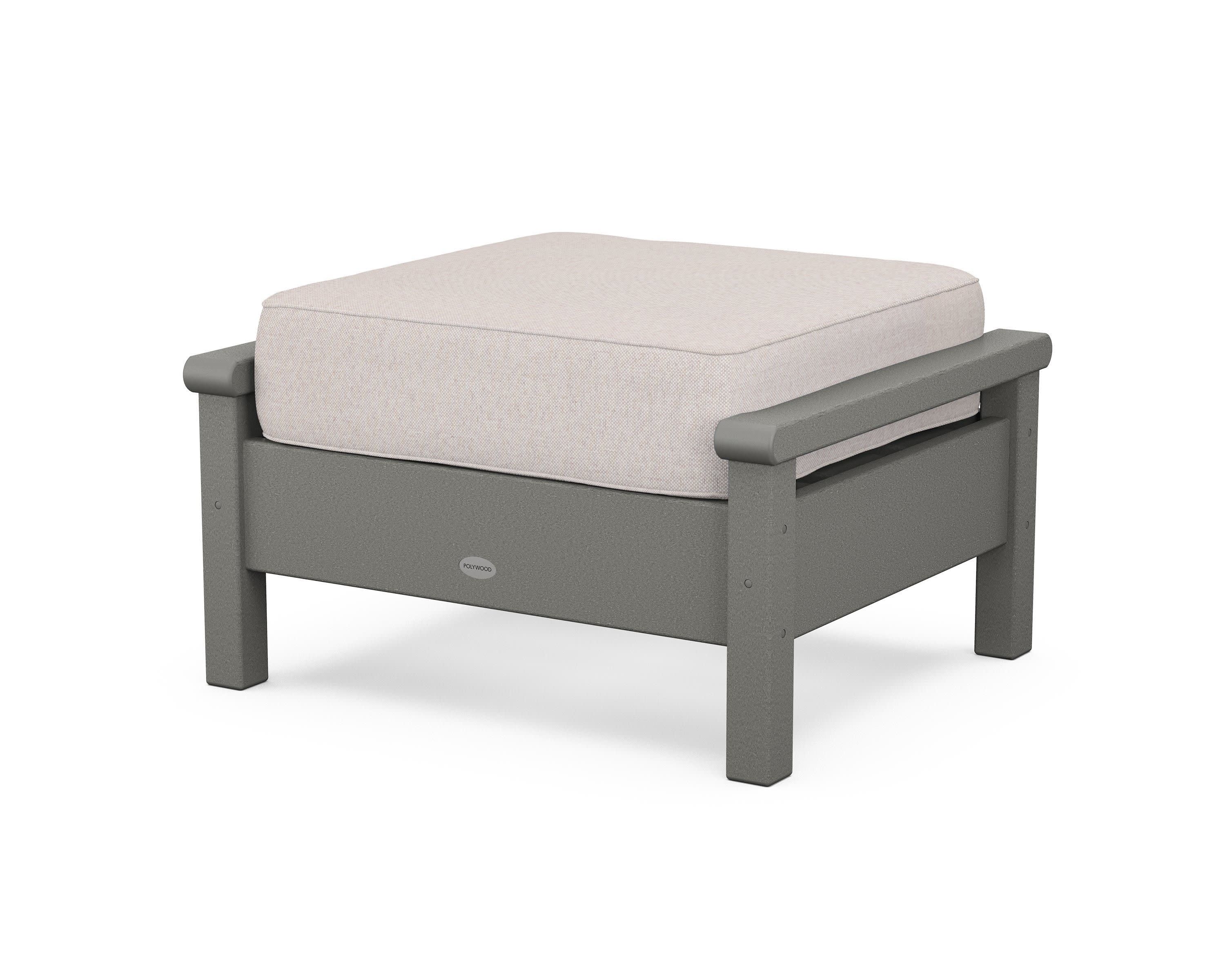 Harbour Deep Seating Ottoman in Slate Grey / Dune Burlap