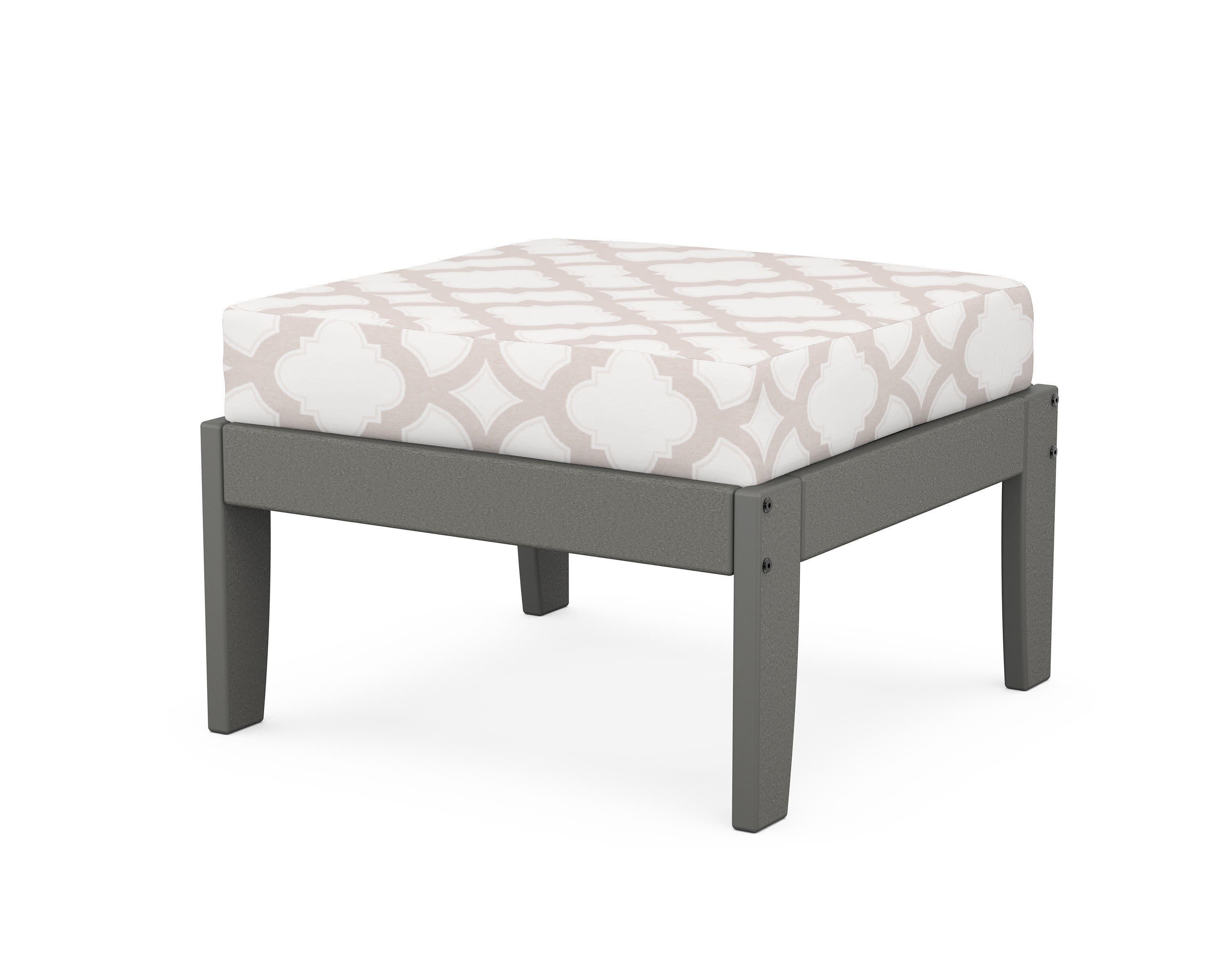 Modular Ottoman - Classic in Slate Grey / Trellis Dune Burlap