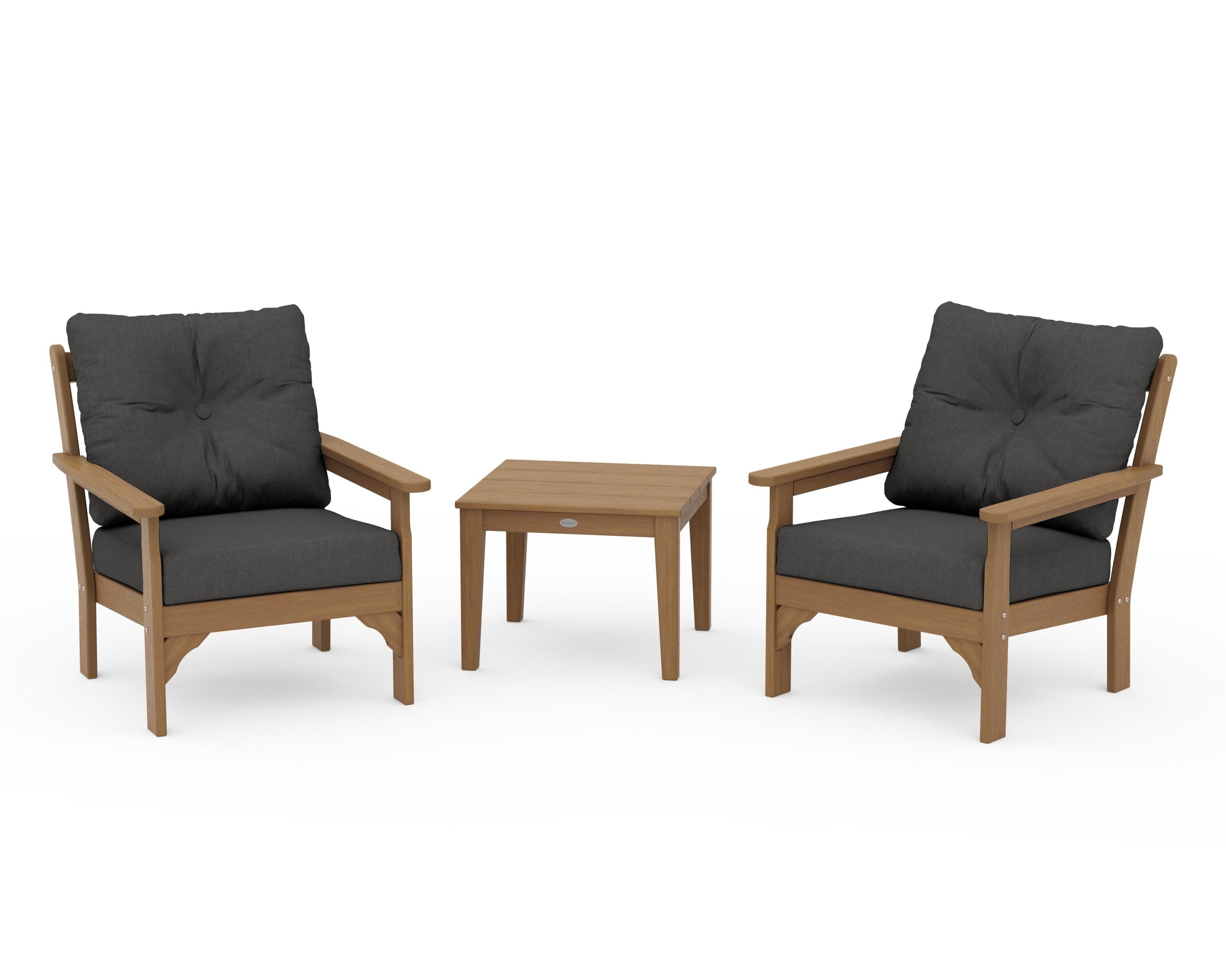 Vineyard 3-Piece Deep Seating Set in Natural / Spectrum Carbon