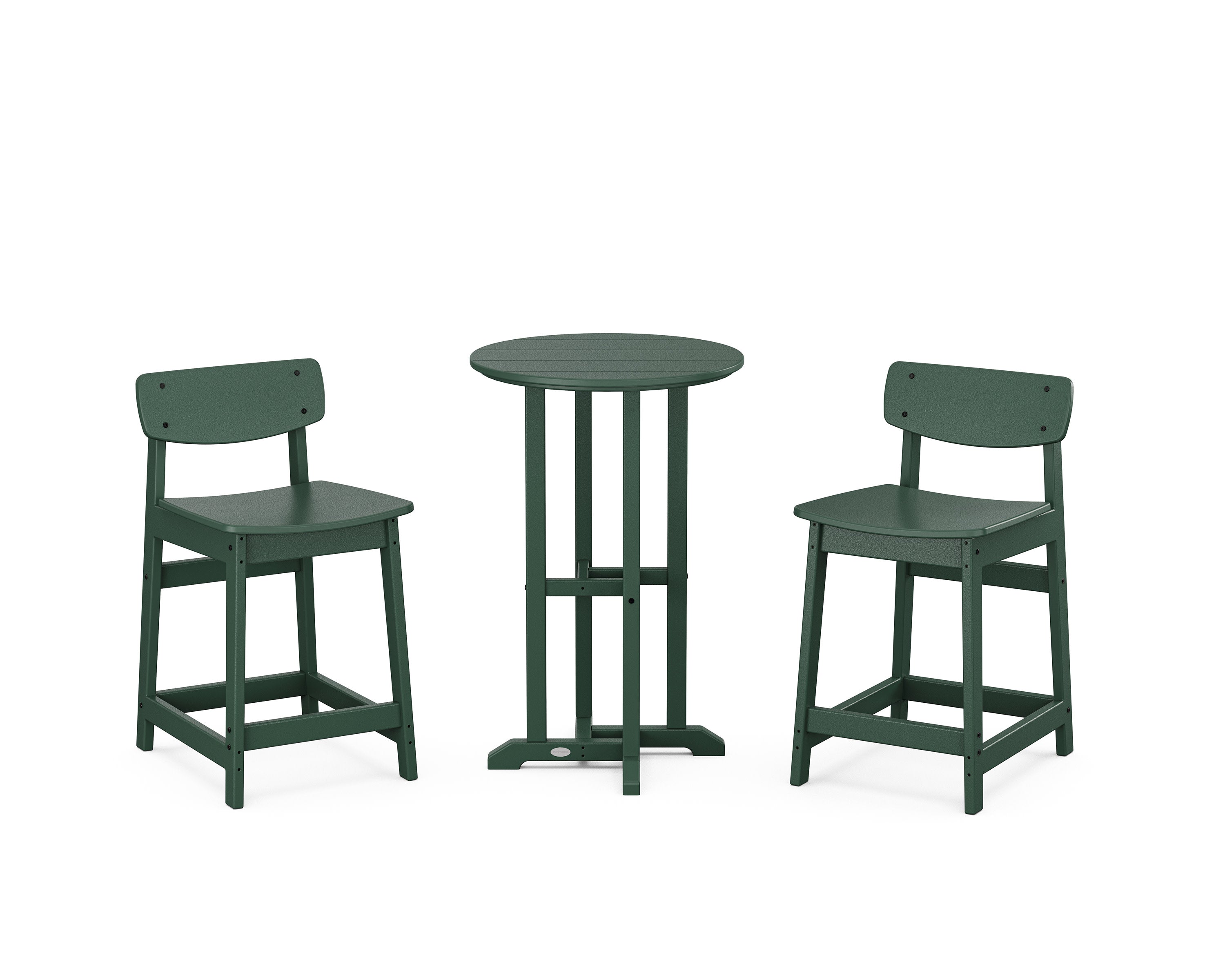 Modern Studio Urban Lowback 3-Piece Bistro Counter Set in Green