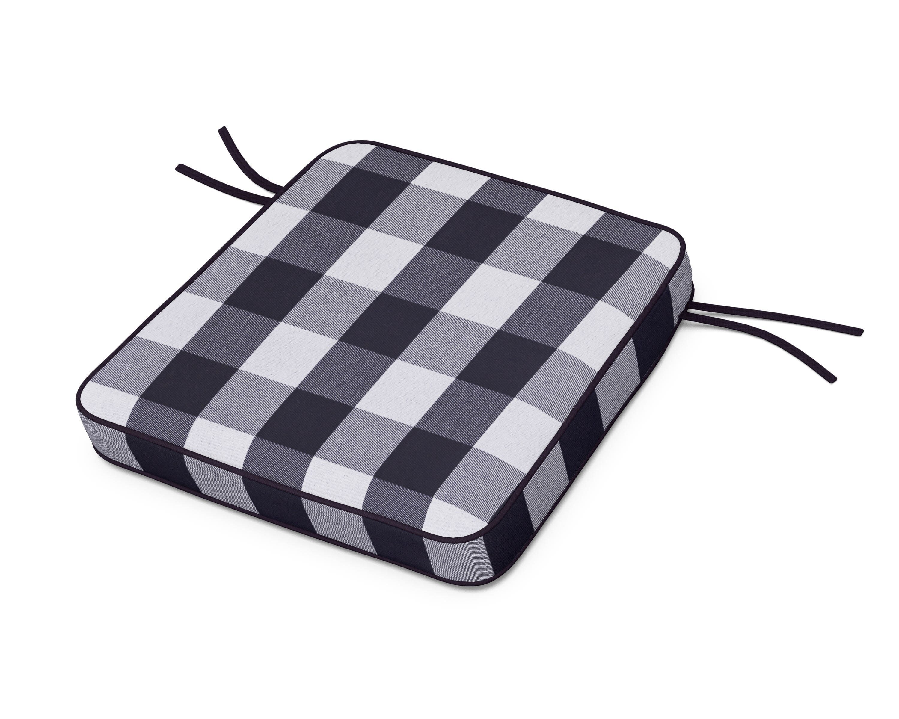 Acadia Dining Arm Seat Cushion in Buffalo Plaid Navy