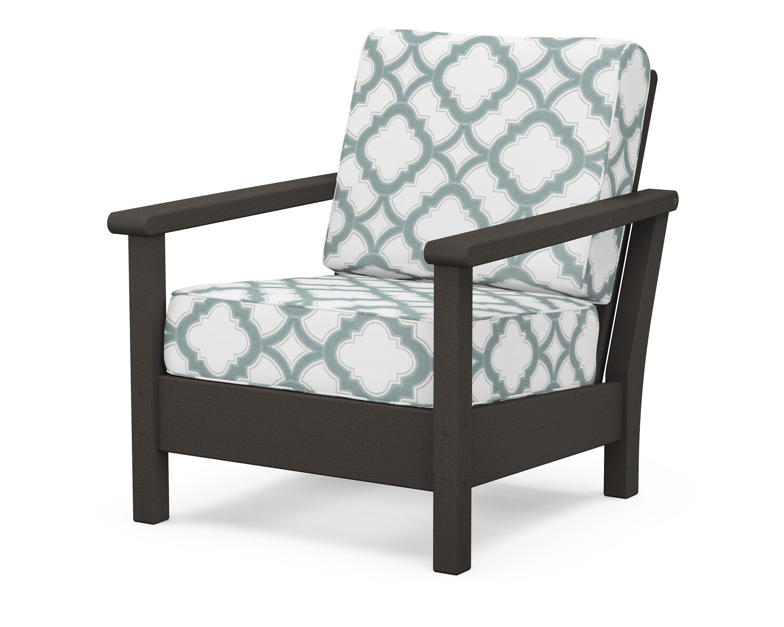 Harbour Deep Seating Chair in Vintage Coffee / Trellis Glacier Spa