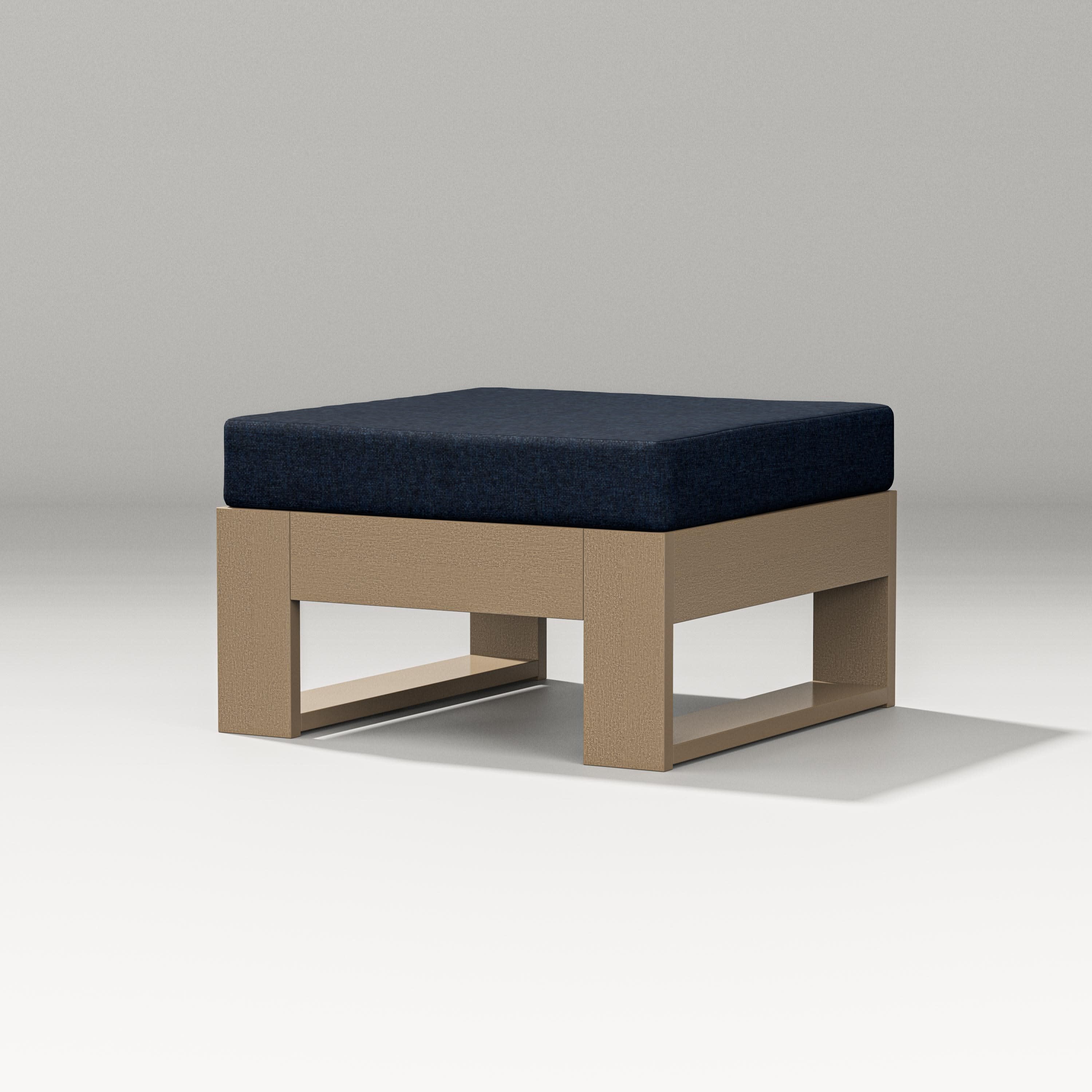 Latitude Lounge Ottoman in Vintage Sahara / Marine Indigo
