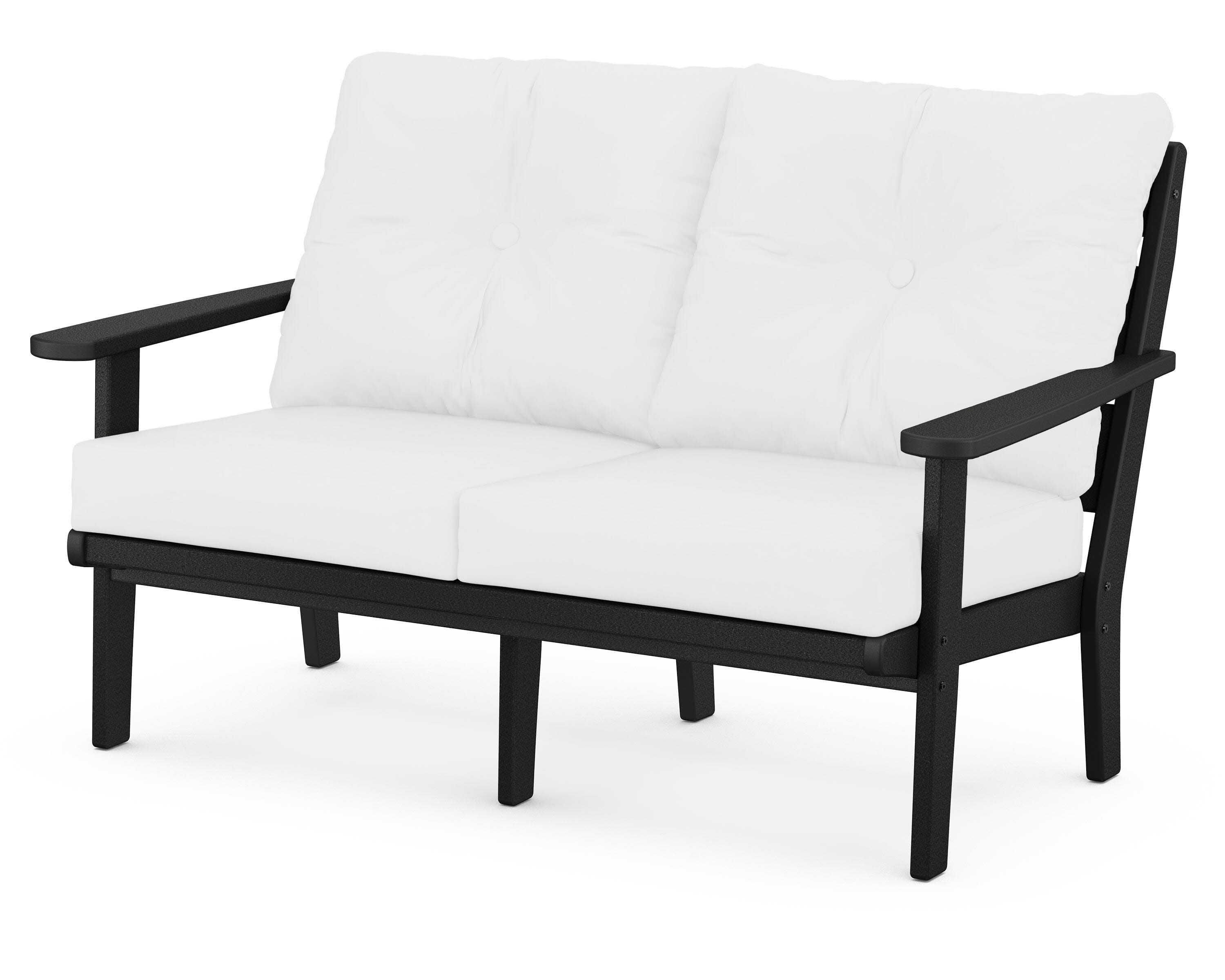 Lakeside Deep Seating Loveseat in Black / Natural
