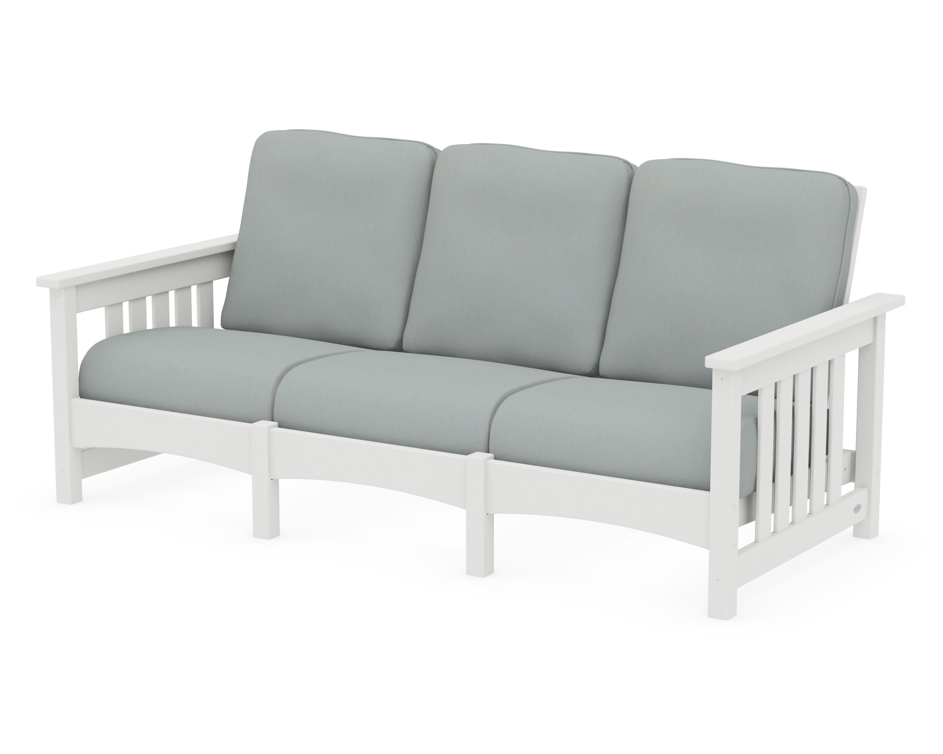 Club Mission Sofa in Vintage White / Spa
