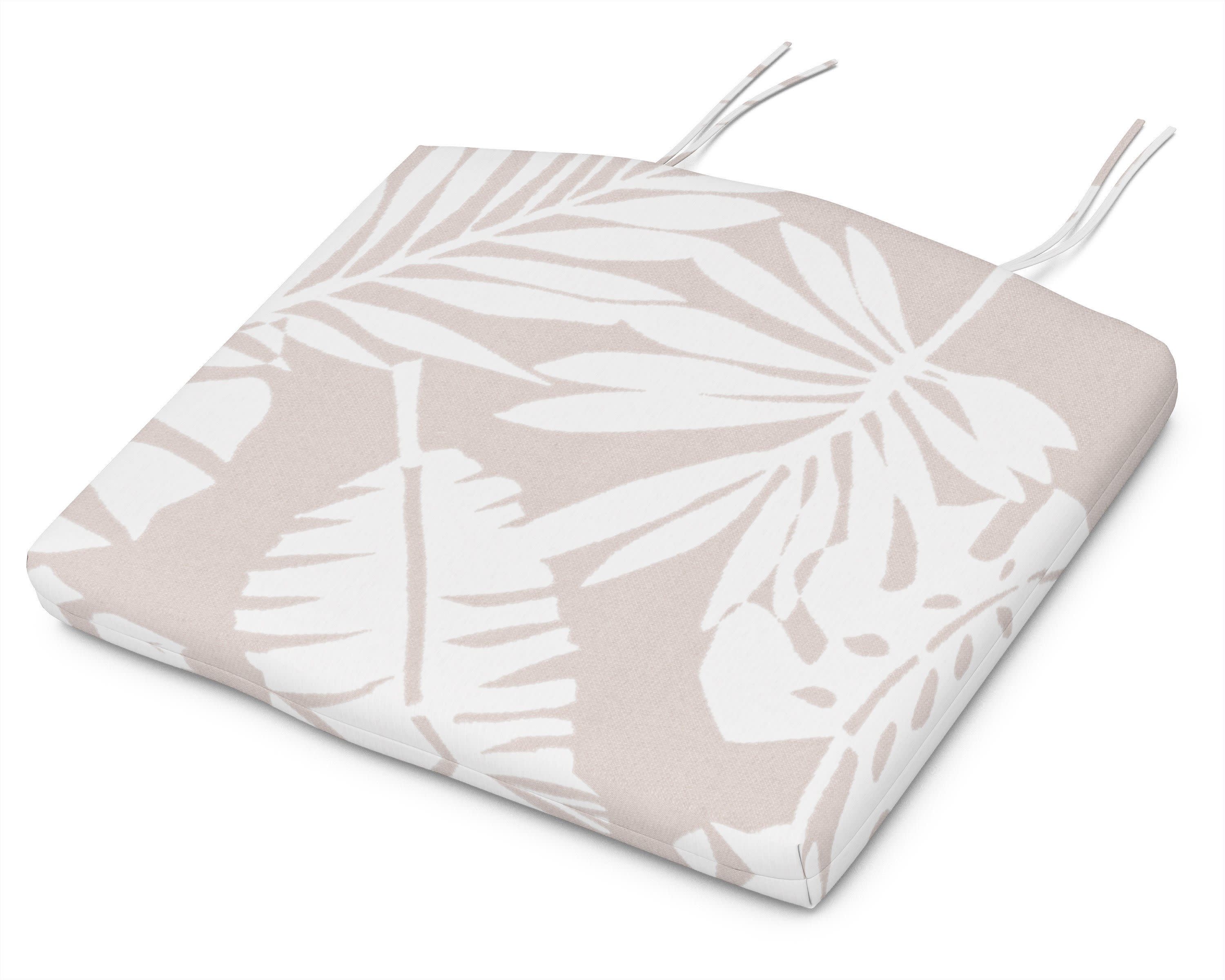 Standard Seat Cushion 18"D x 22"W x 2.5"H in Leaf Dune Burlap