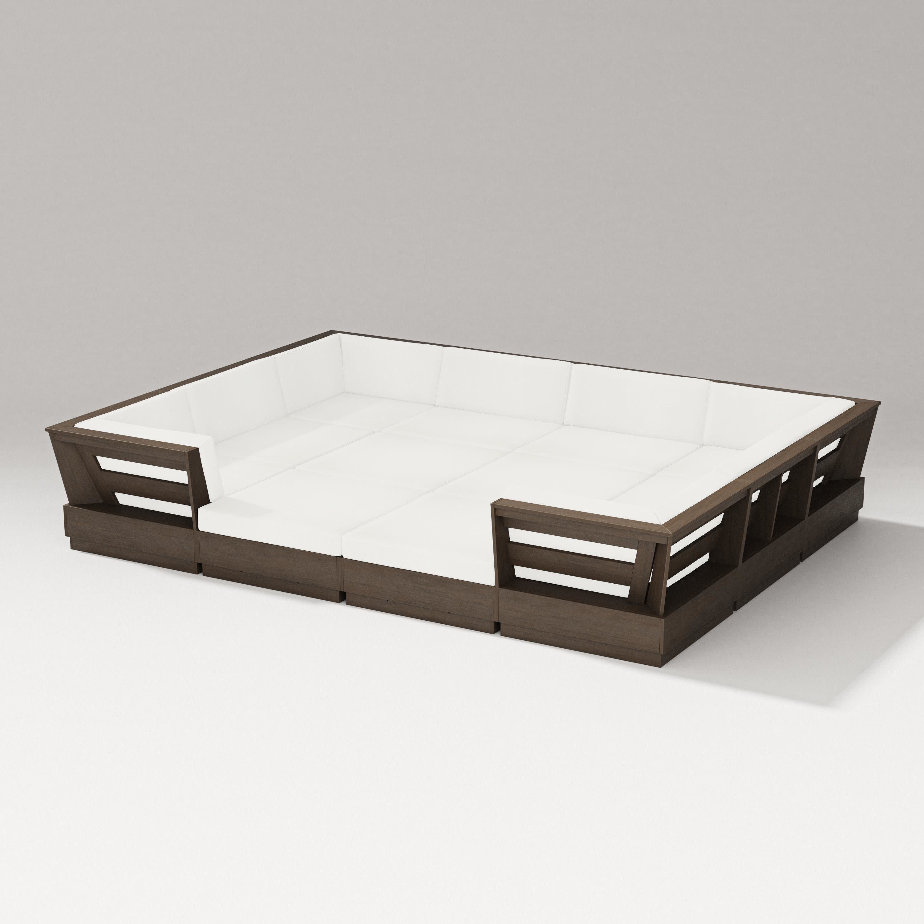 Elevate 12-Piece Pit Sectional in Kona / Natural Linen