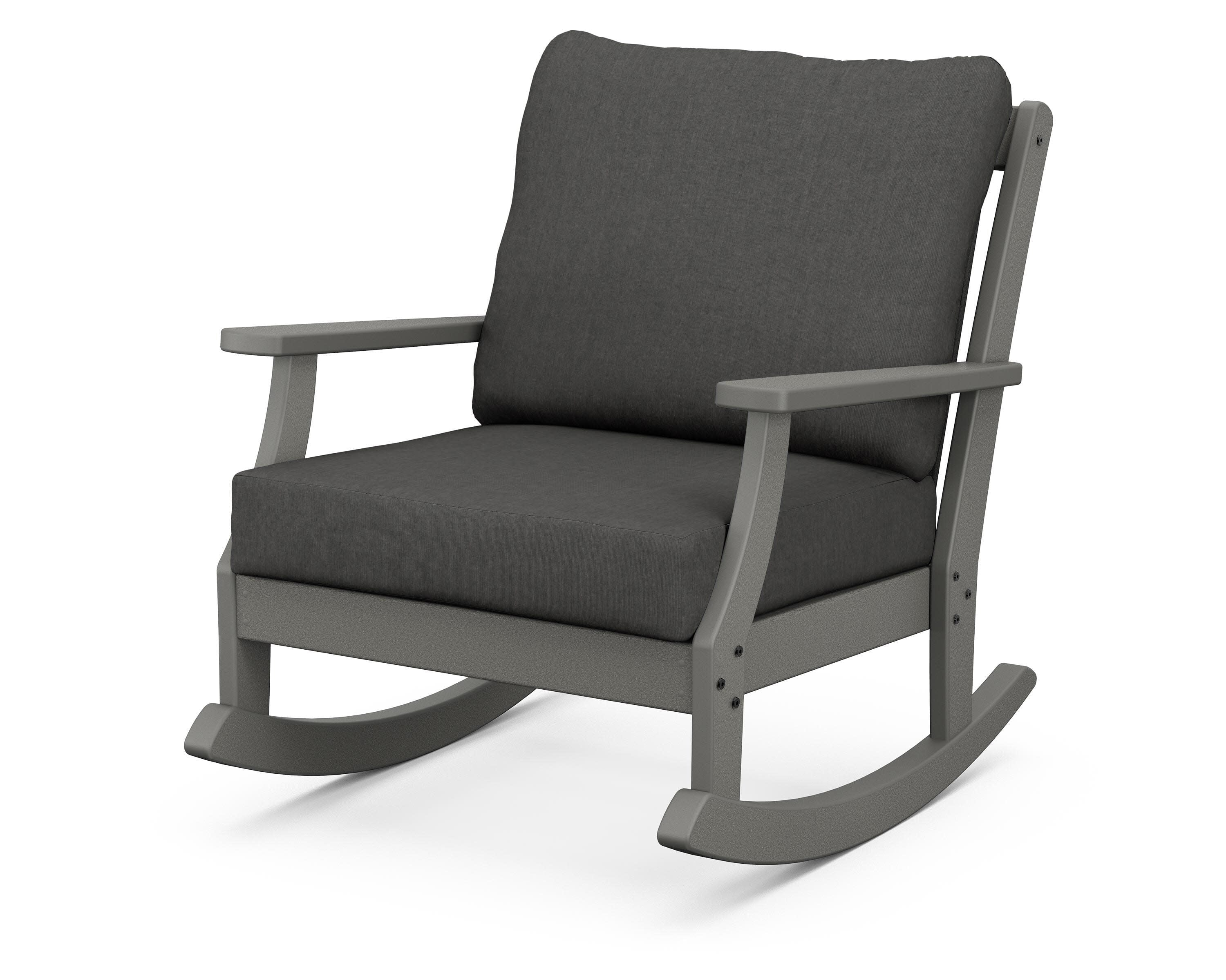 Braxton Deep Seating Rocking Chair in Slate Grey / Spectrum Carbon