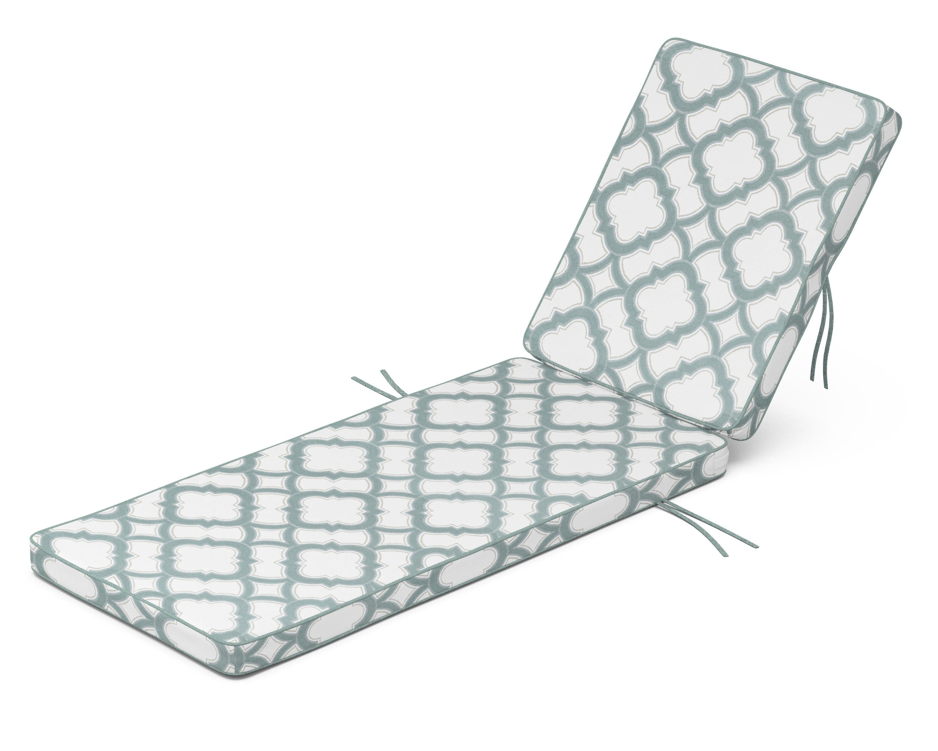 Acadia Chaise Cushion in Trellis Glacier Spa