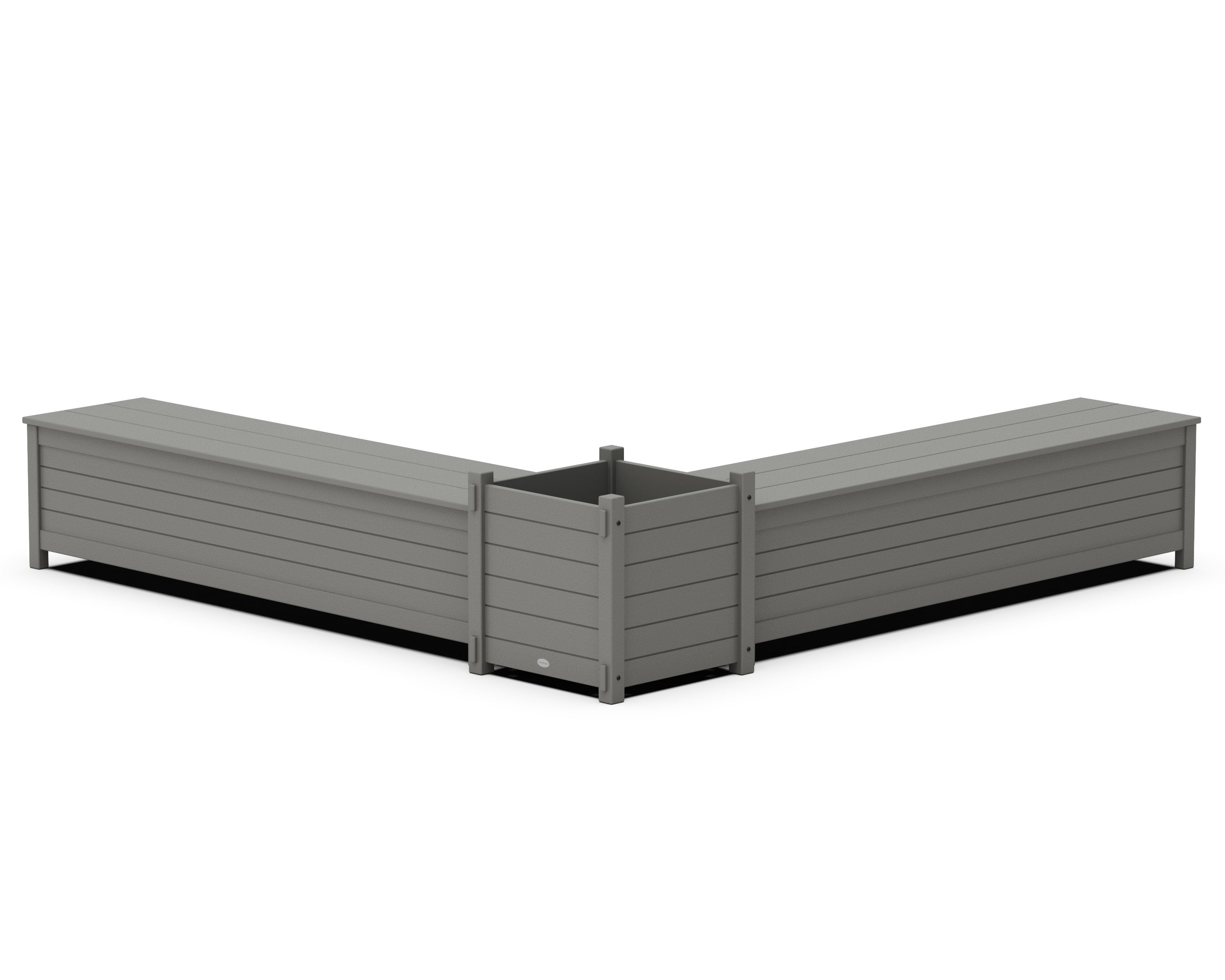 72" Nautical L- Shaped Planter Storage Bench Set- Large