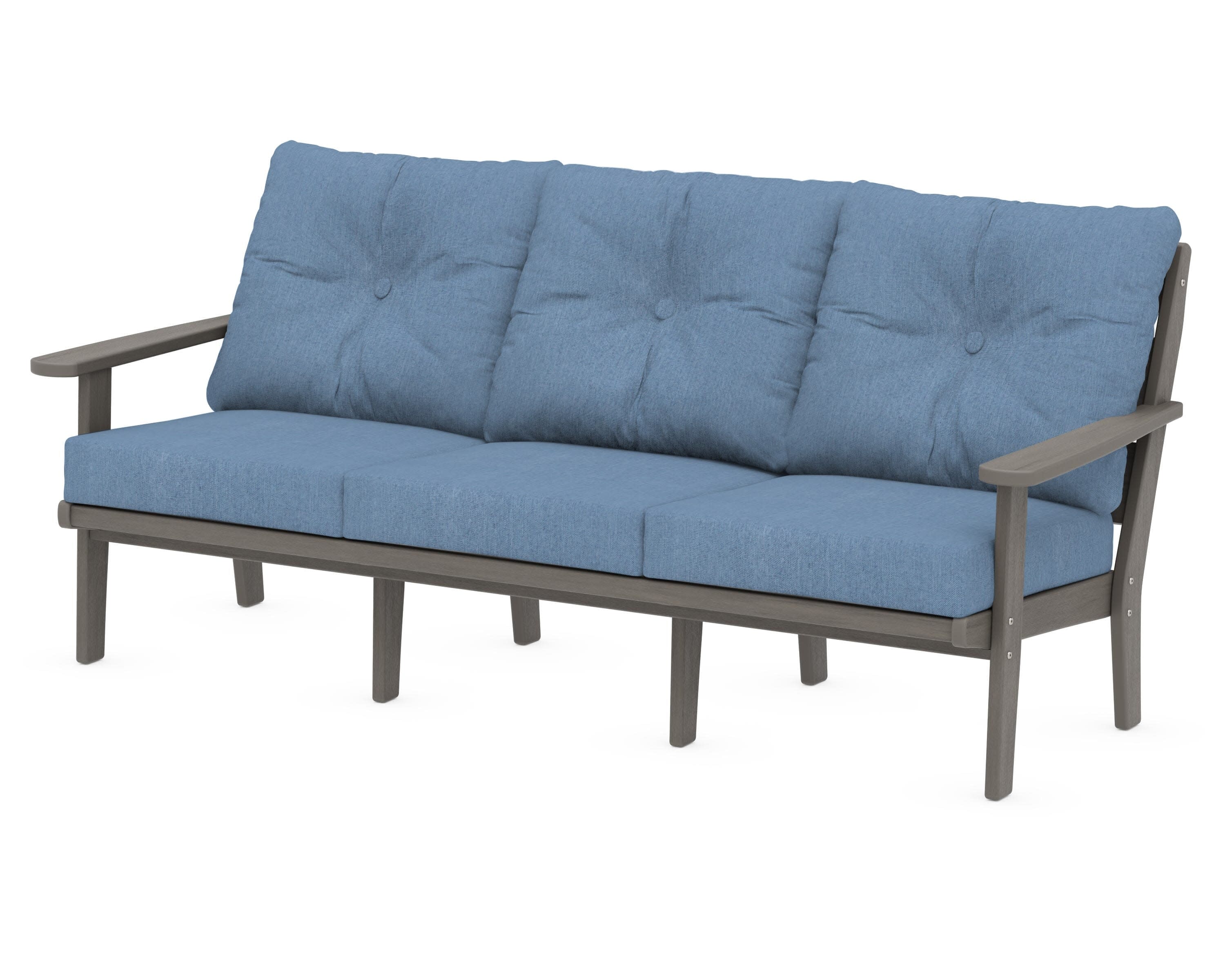 Lakeside Deep Seating Sofa in Driftwood / Sky Blue