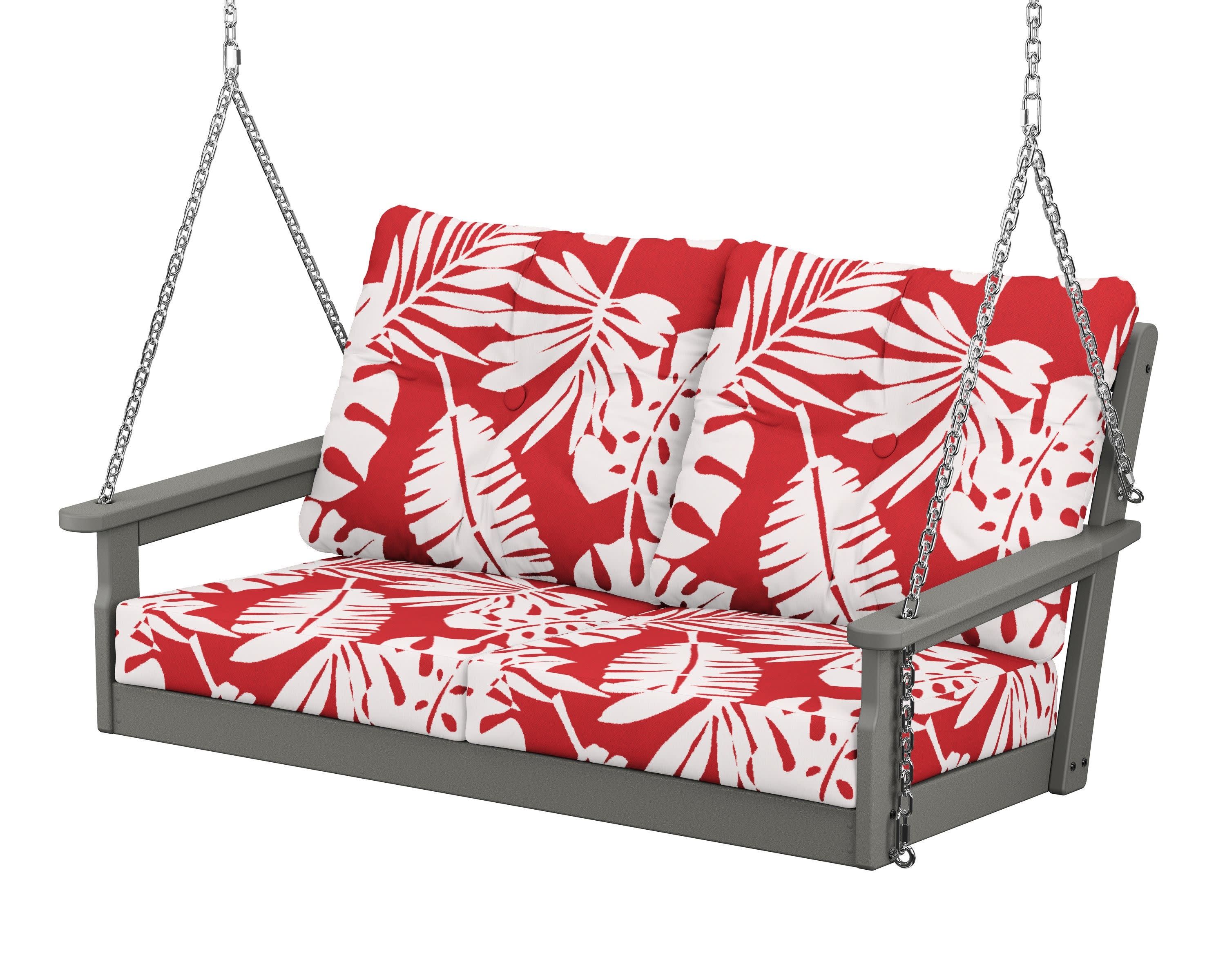 Vineyard Deep Seating Swing in Slate Grey / Leaf Crimson