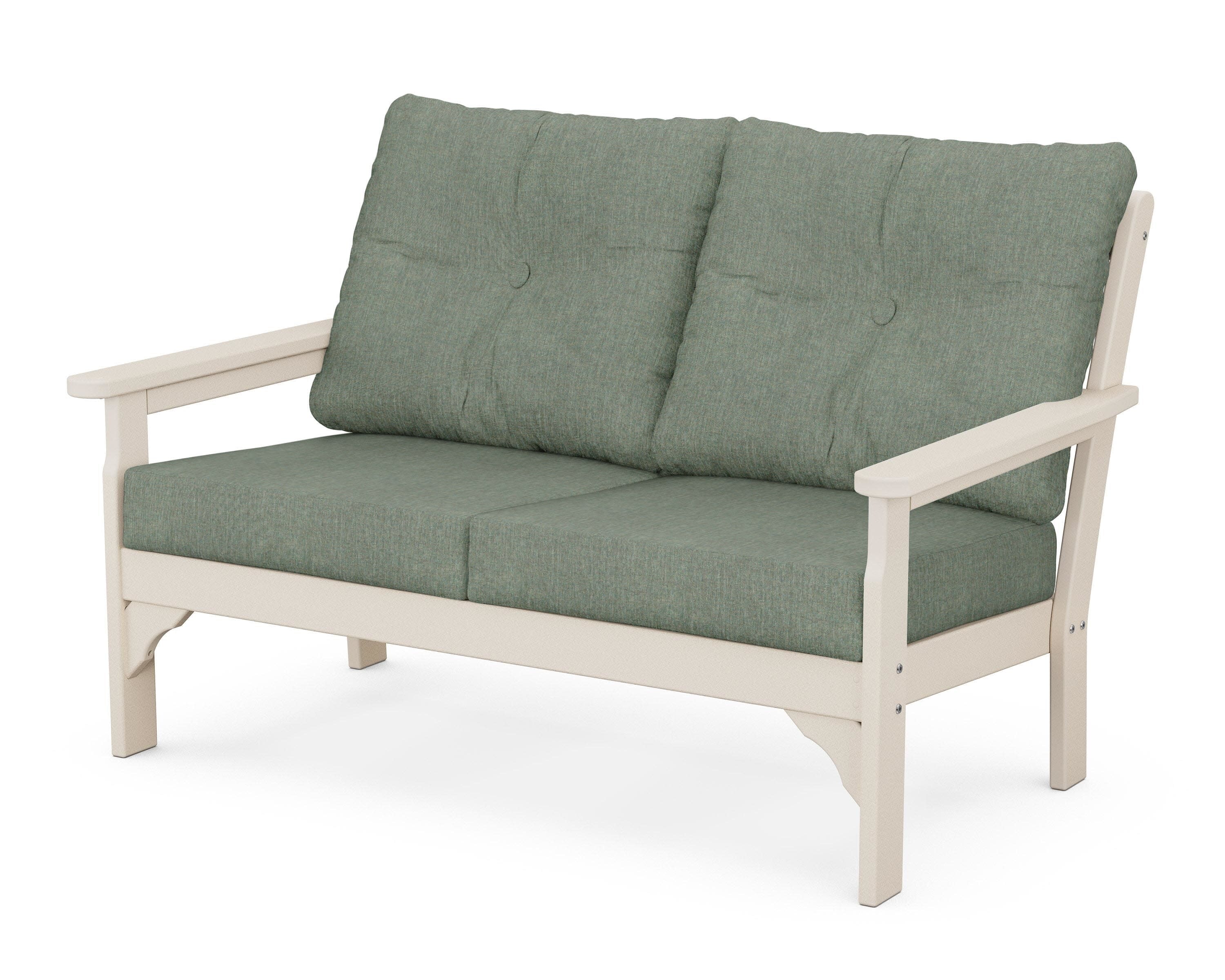 Vineyard Deep Seating Loveseat in Sand / Cast Sage