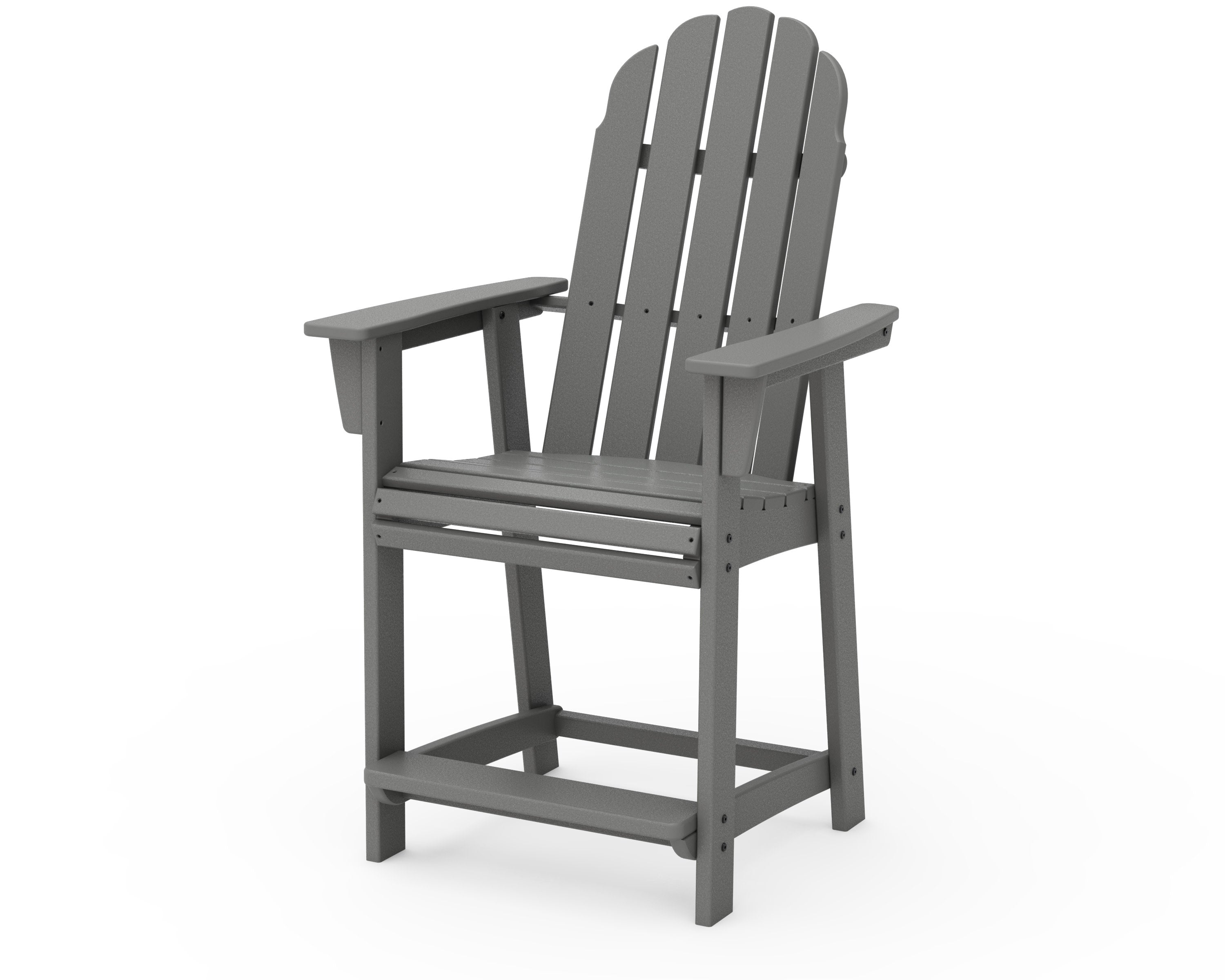 Vineyard Curveback Adirondack Counter Chair in Slate Grey