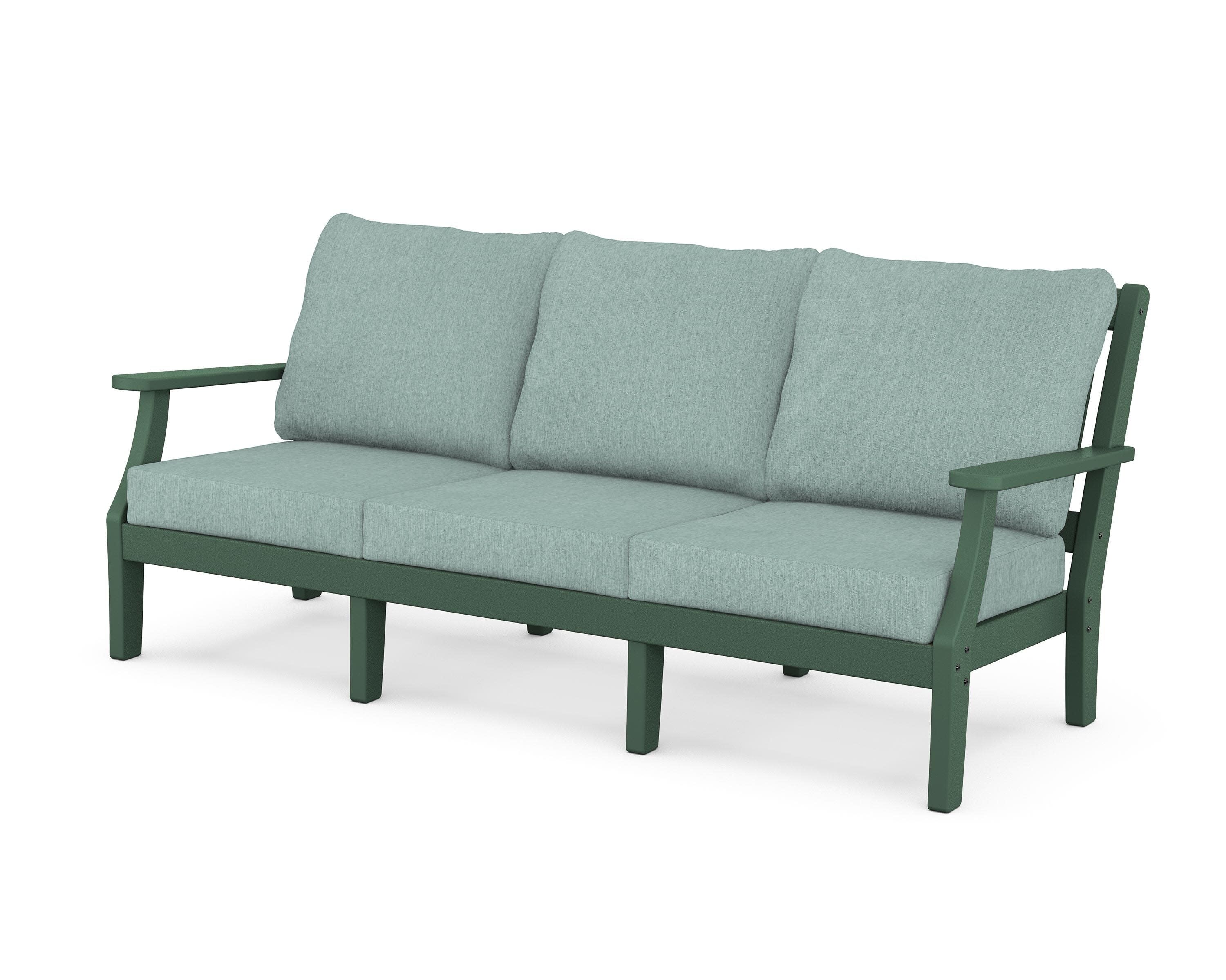Chinoiserie Deep Seating Sofa in Green / Glacier Spa