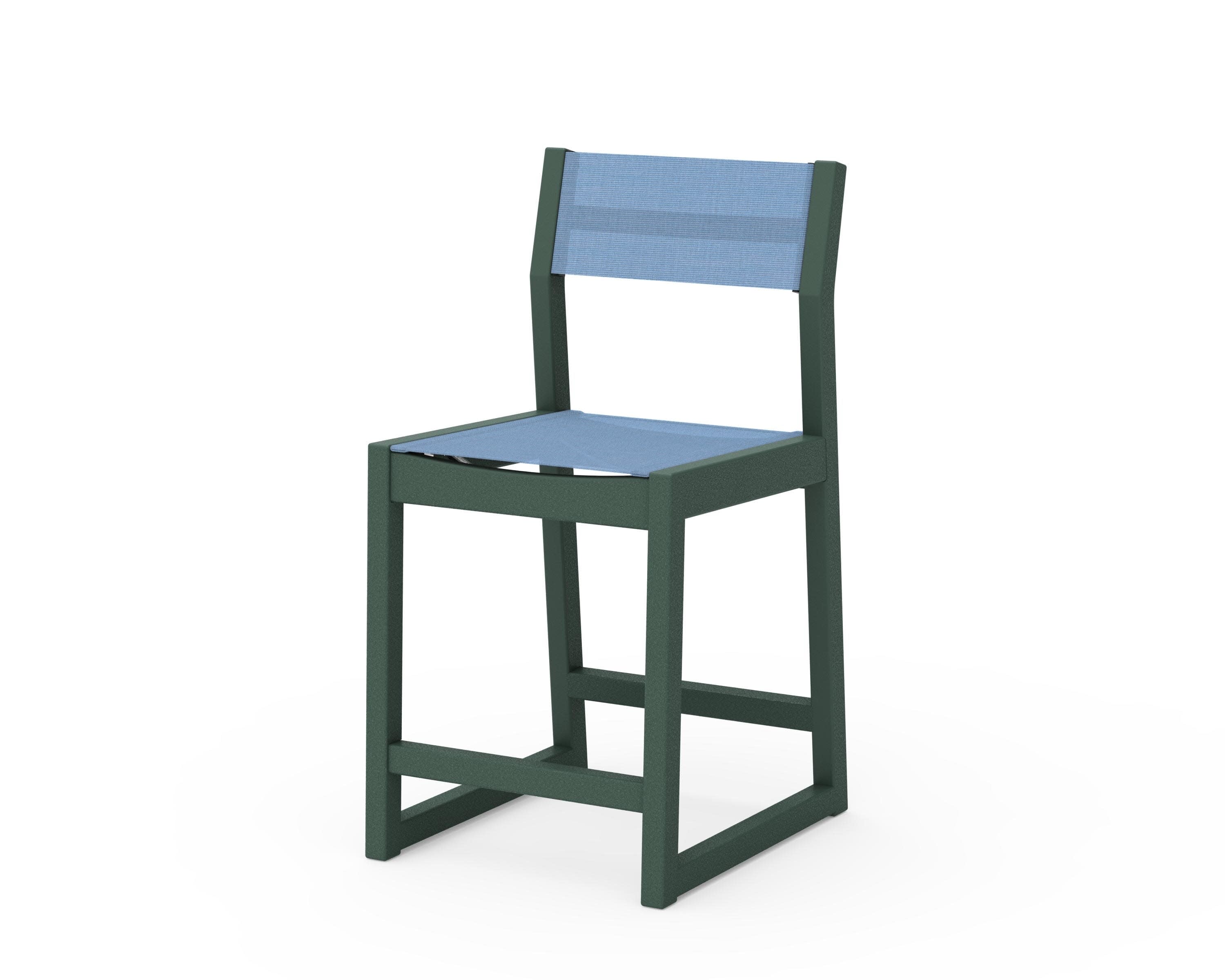 EDGE Sling Counter Side Chair in Green / Poolside Sling