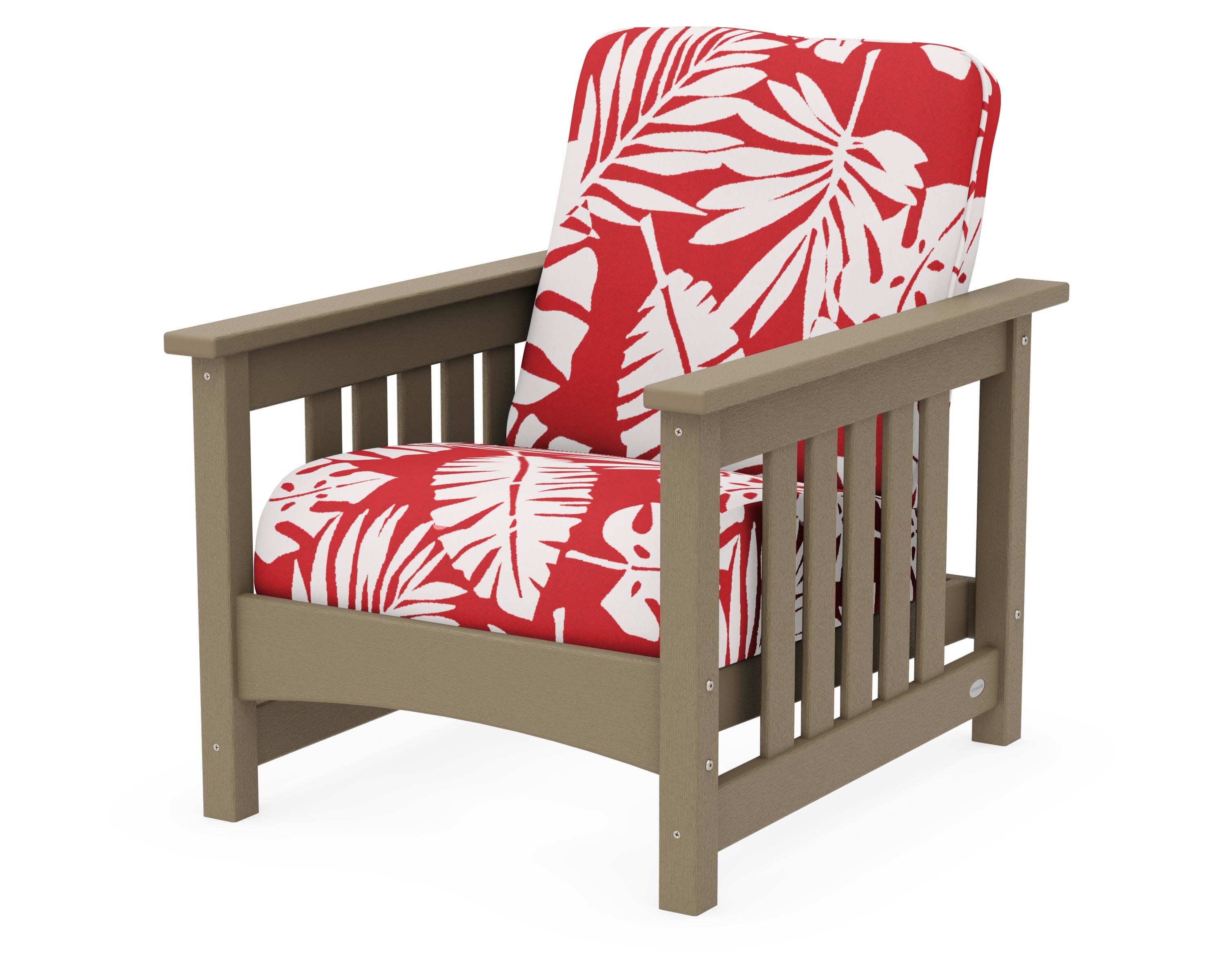 Club Mission Chair in Vintage Sahara / Leaf Crimson