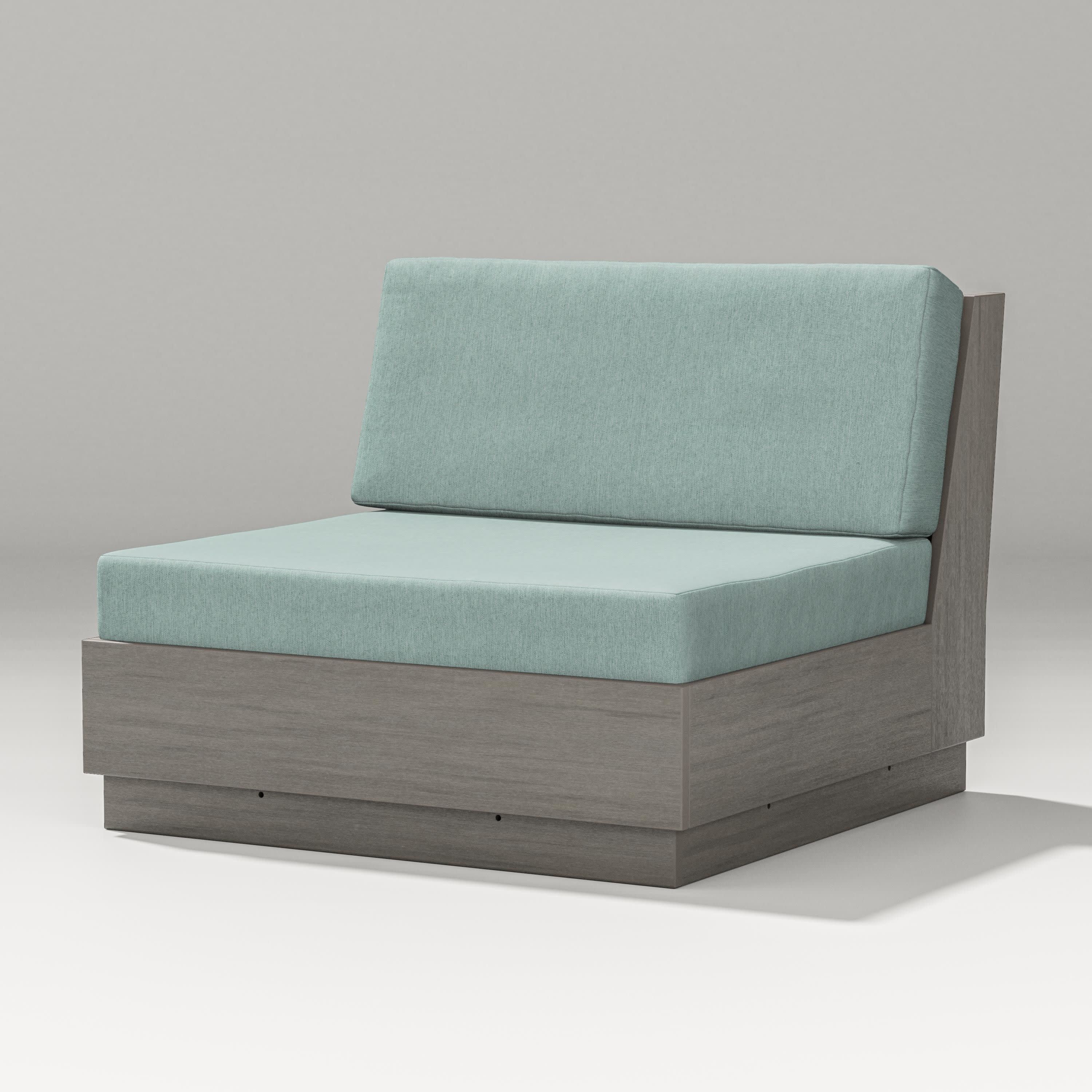 Elevate Modular Armless Chair in Driftwood / Glacier Spa