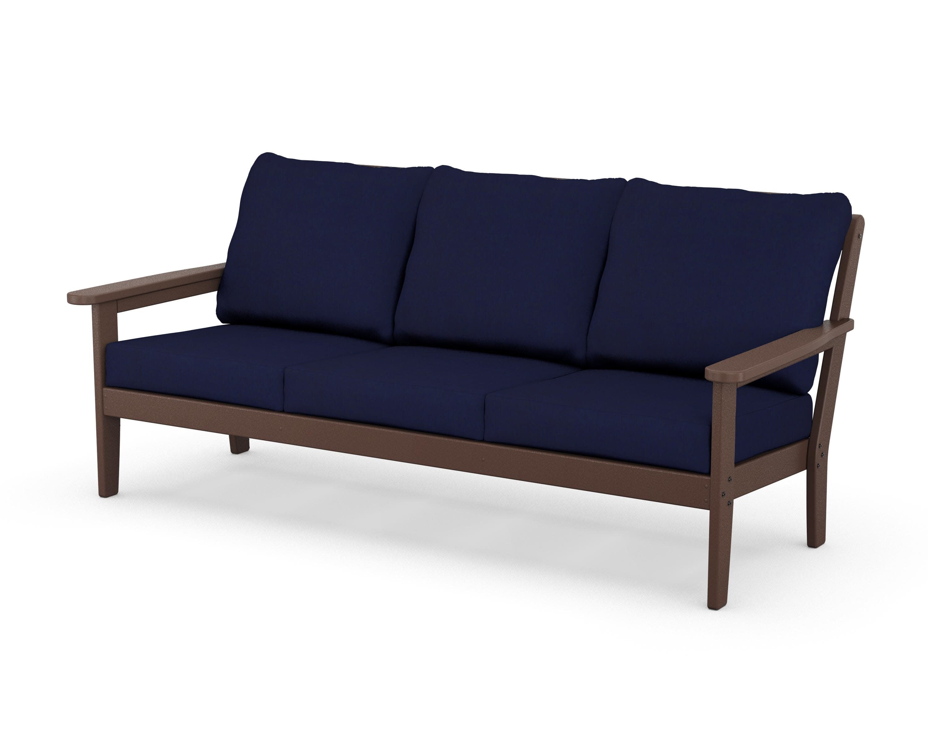 Cottage Deep Seating Sofa in Mahogany / Navy