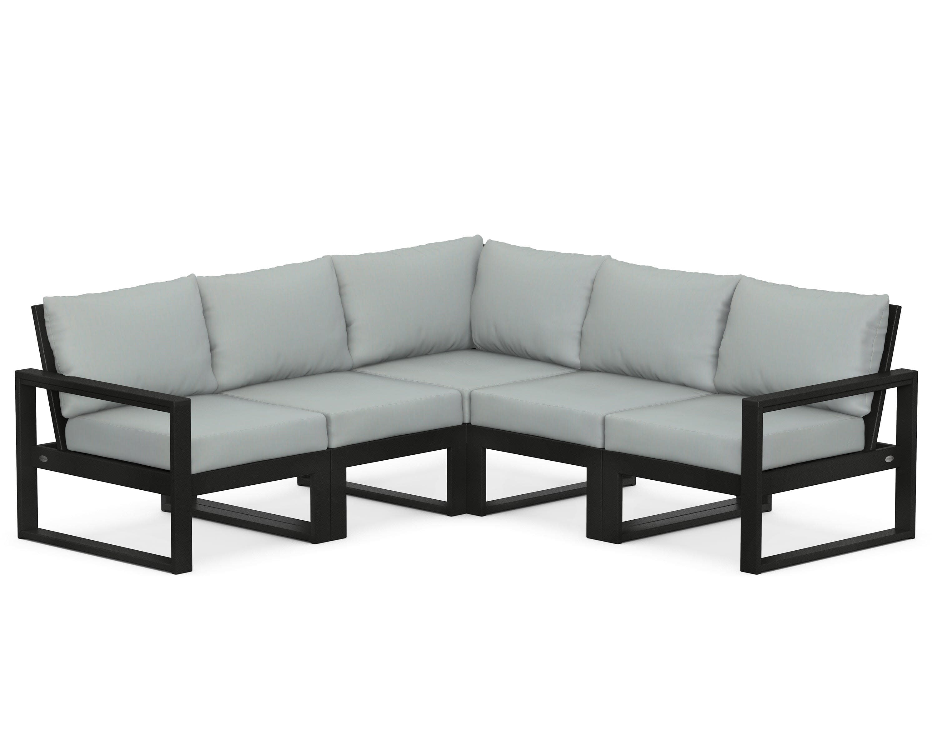 EDGE 5-Piece Modular Deep Seating Set in Black / Spa