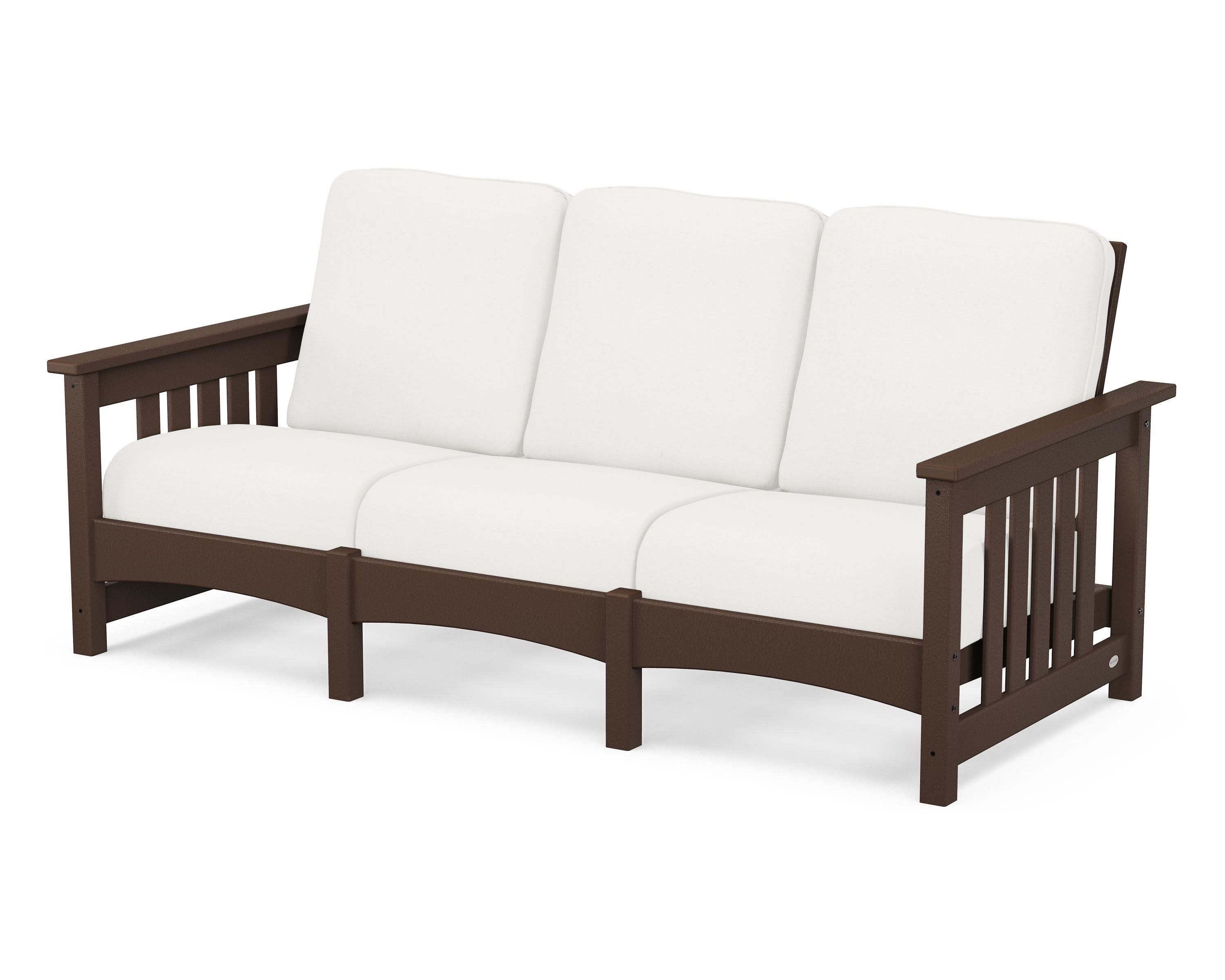 Club Mission Sofa in Mahogany / Natural Linen