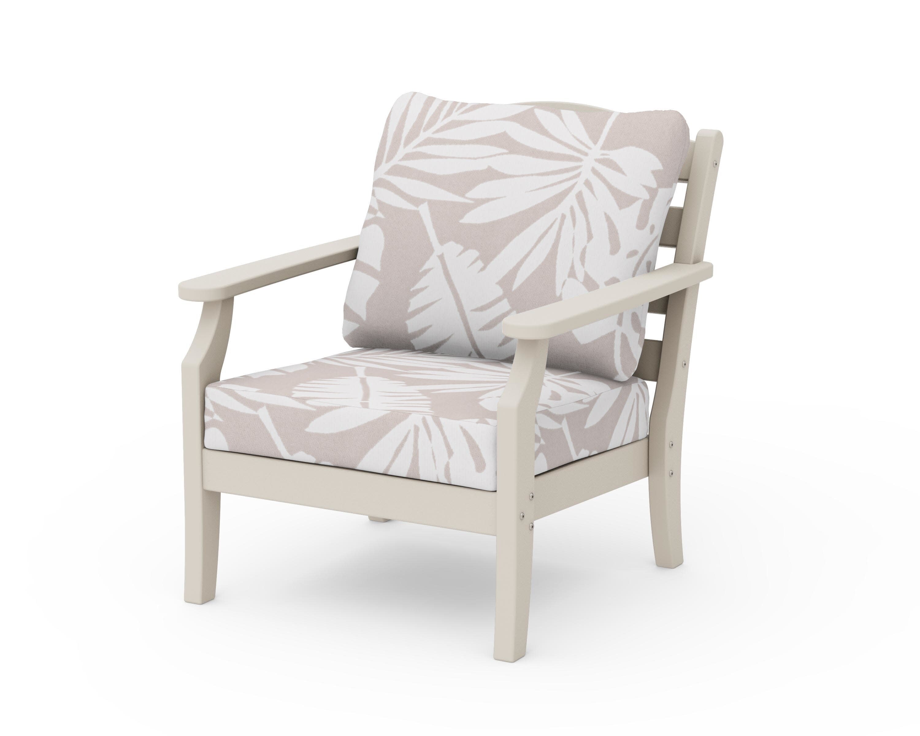 Savannah Deep Seating Chair in Sand / Leaf Dune Burlap