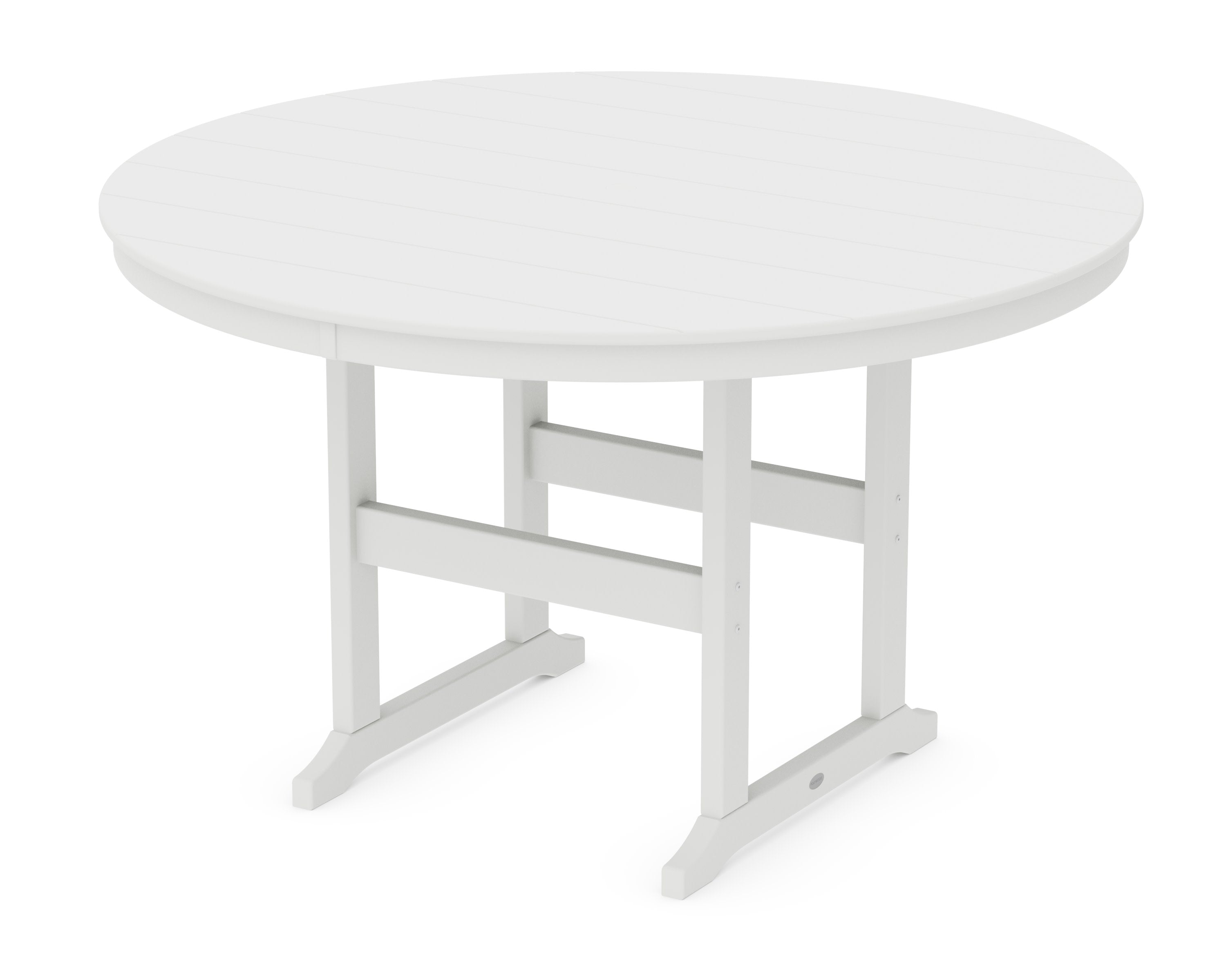 60" Round Farmhouse Counter Table in White