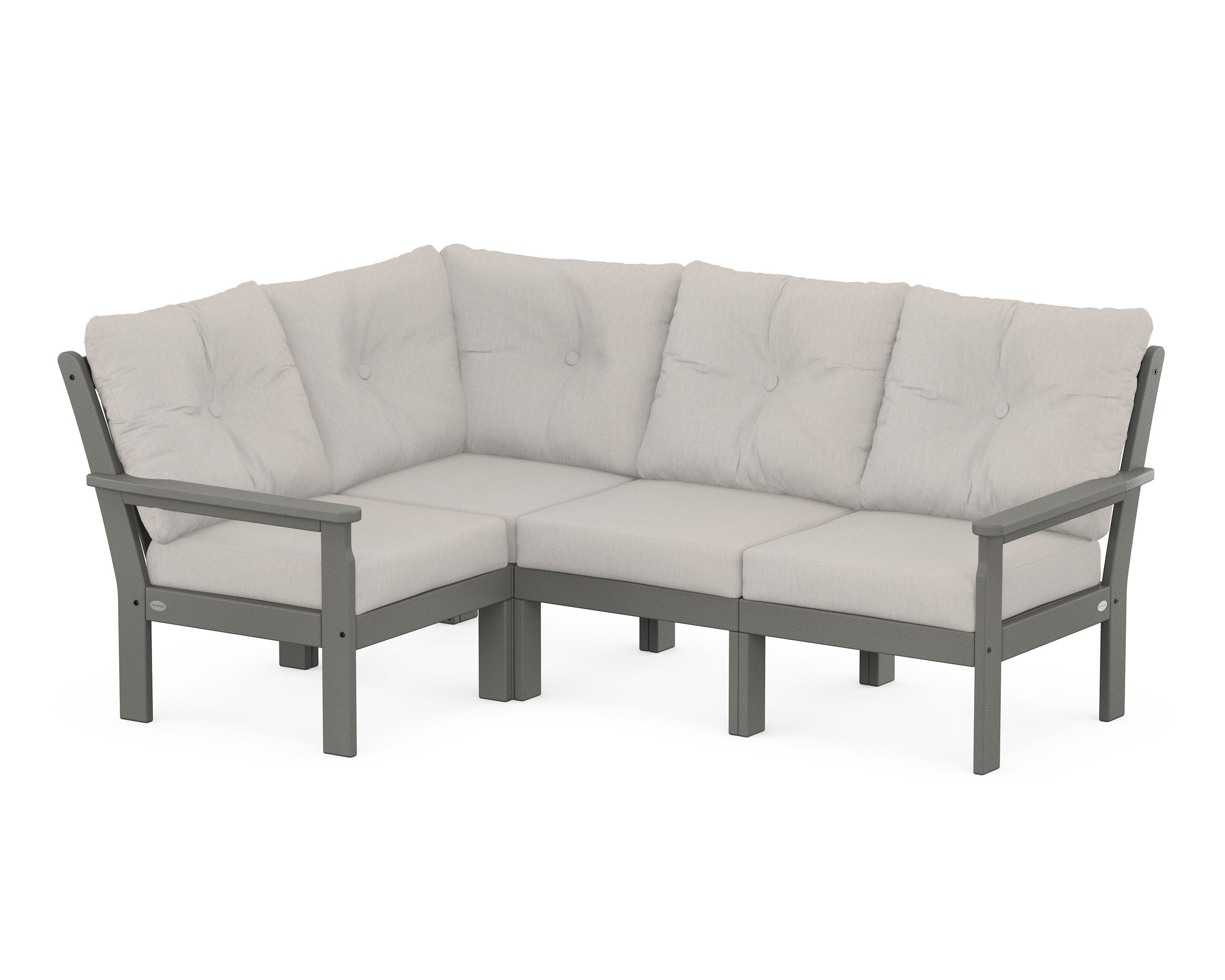 Vineyard 4-Piece Sectional in Slate Grey / Cast Ash