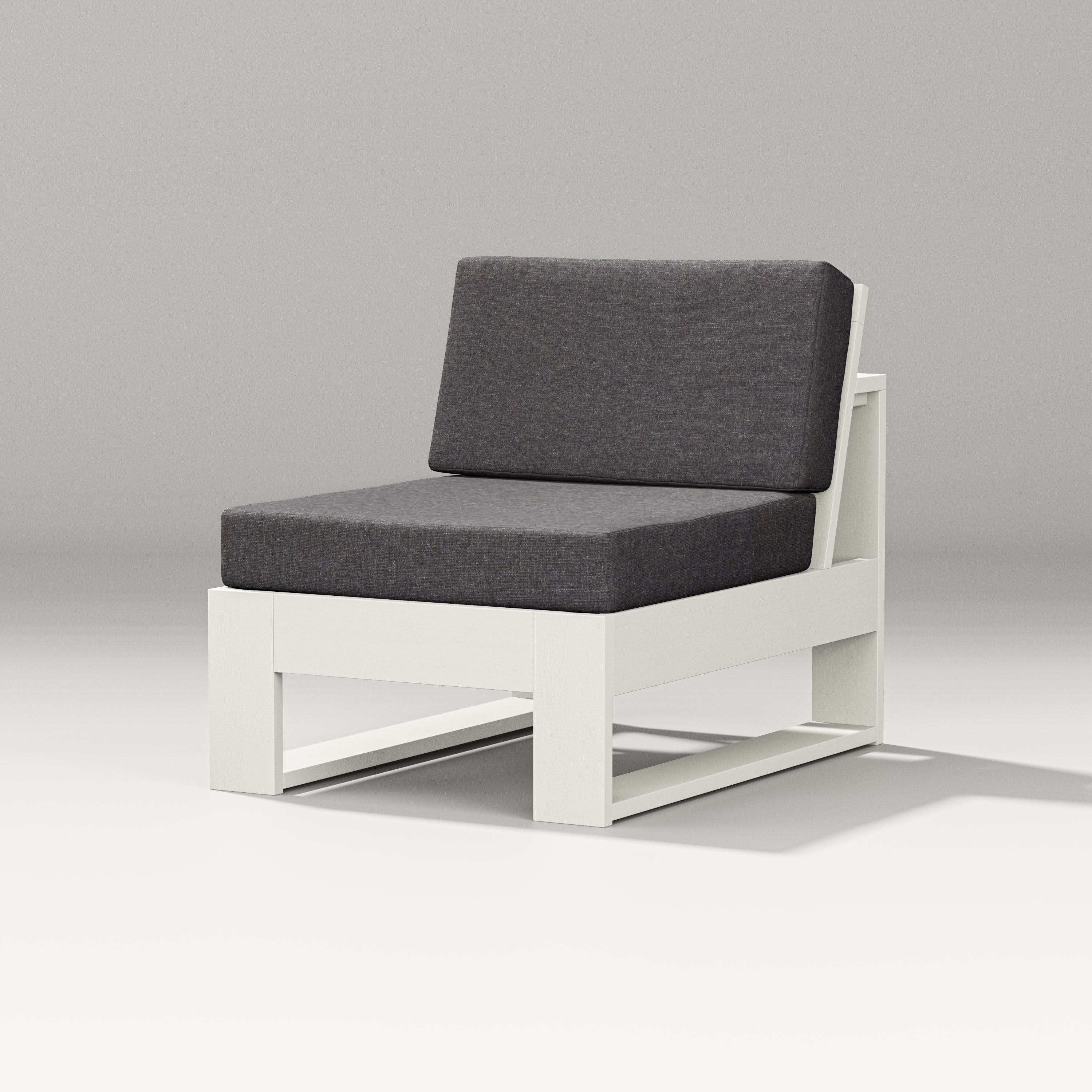 Latitude Modular Armless Chair in Vintage White / Ash Charcoal