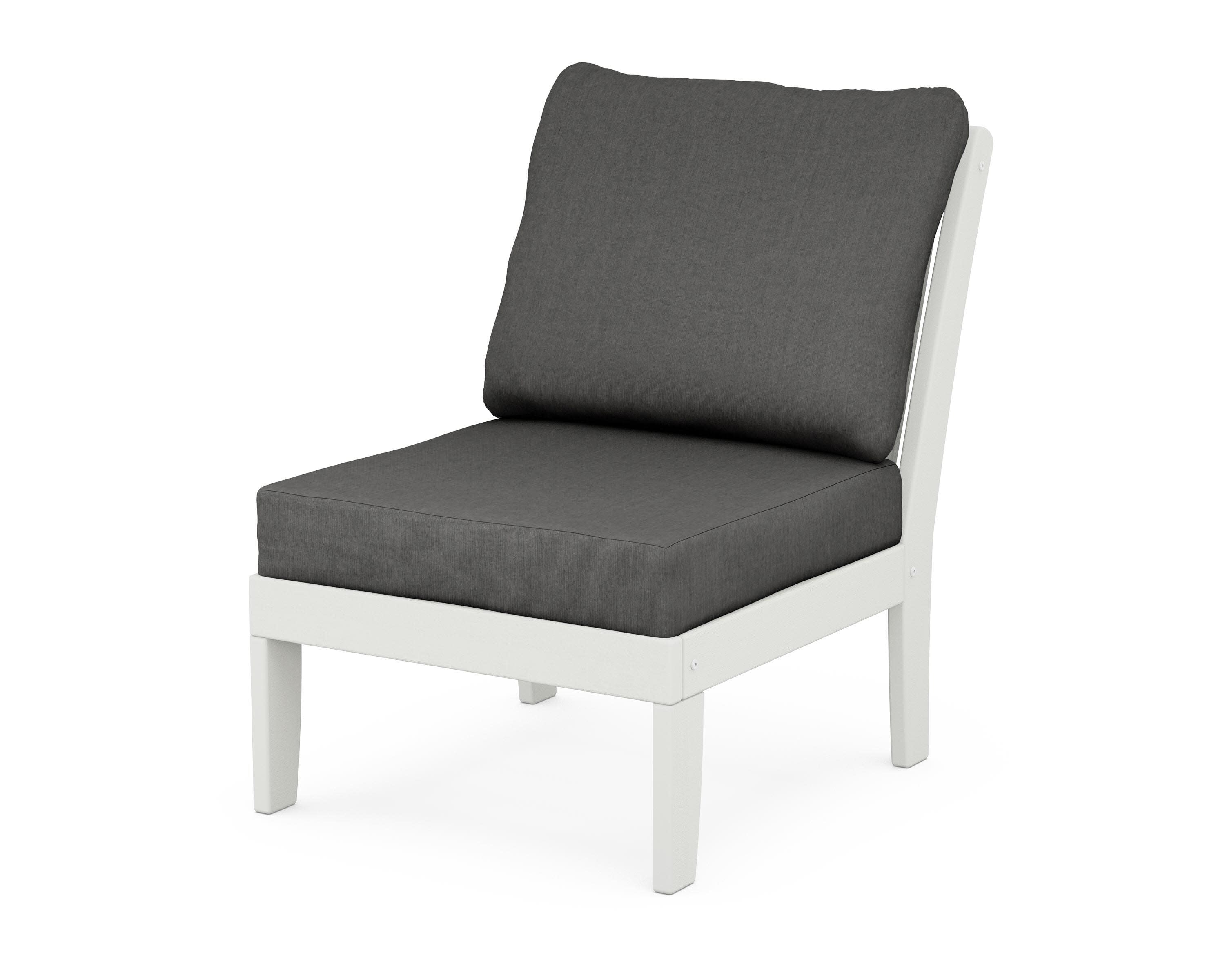 Braxton Modular Armless Chair in Vintage White / Spectrum Carbon