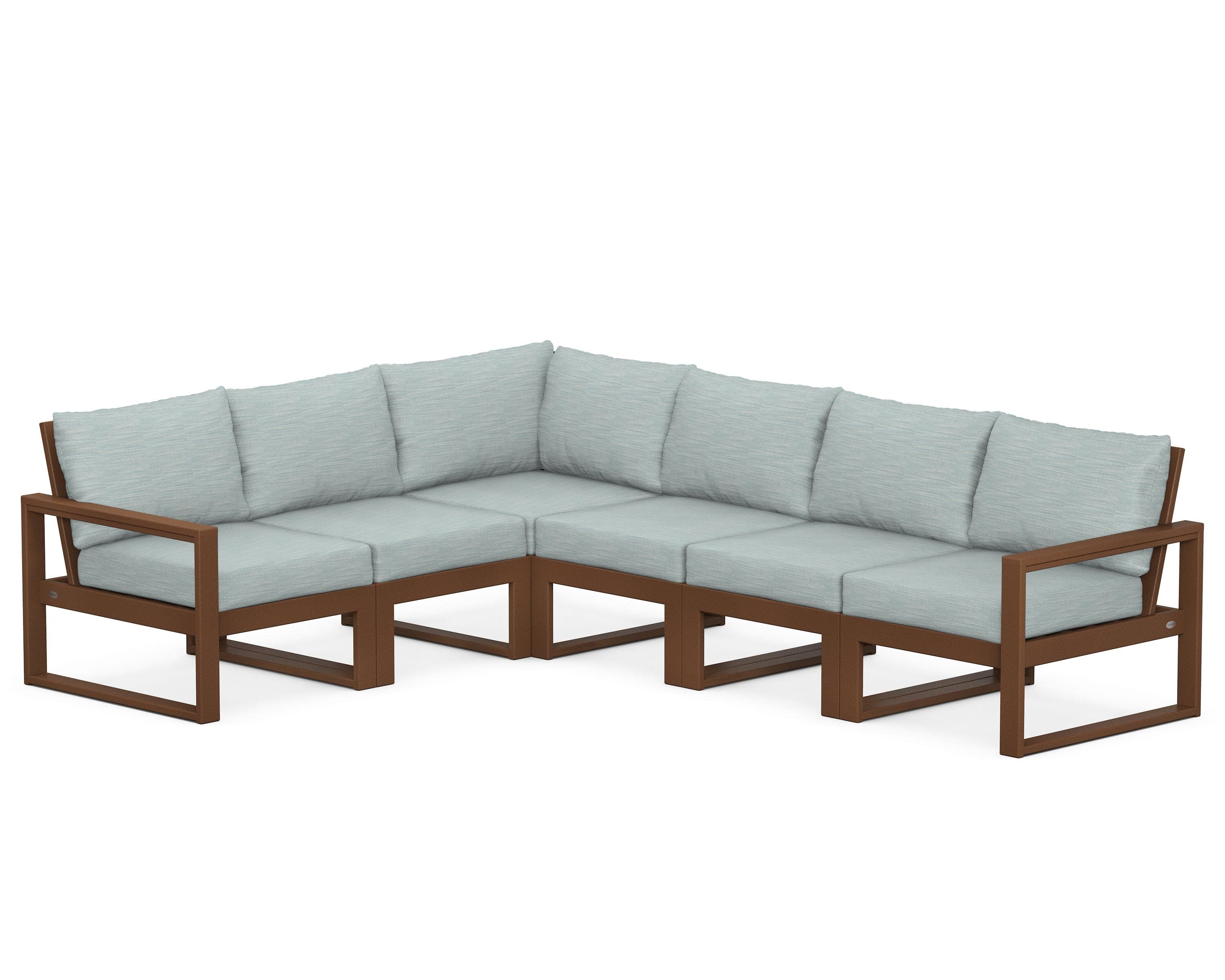 EDGE 6-Piece Modular Deep Seating Set in Teak / Soothe Mist