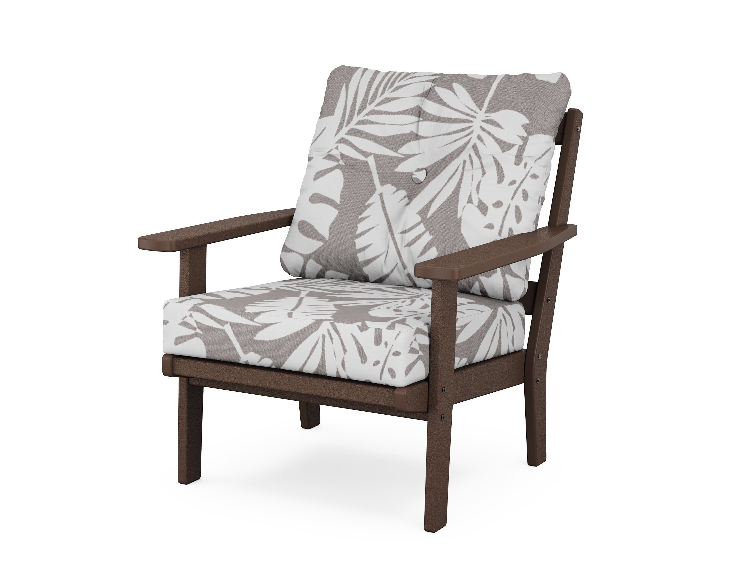 Oxford Deep Seating Chair in Mahogany / Leaf Grey Mist