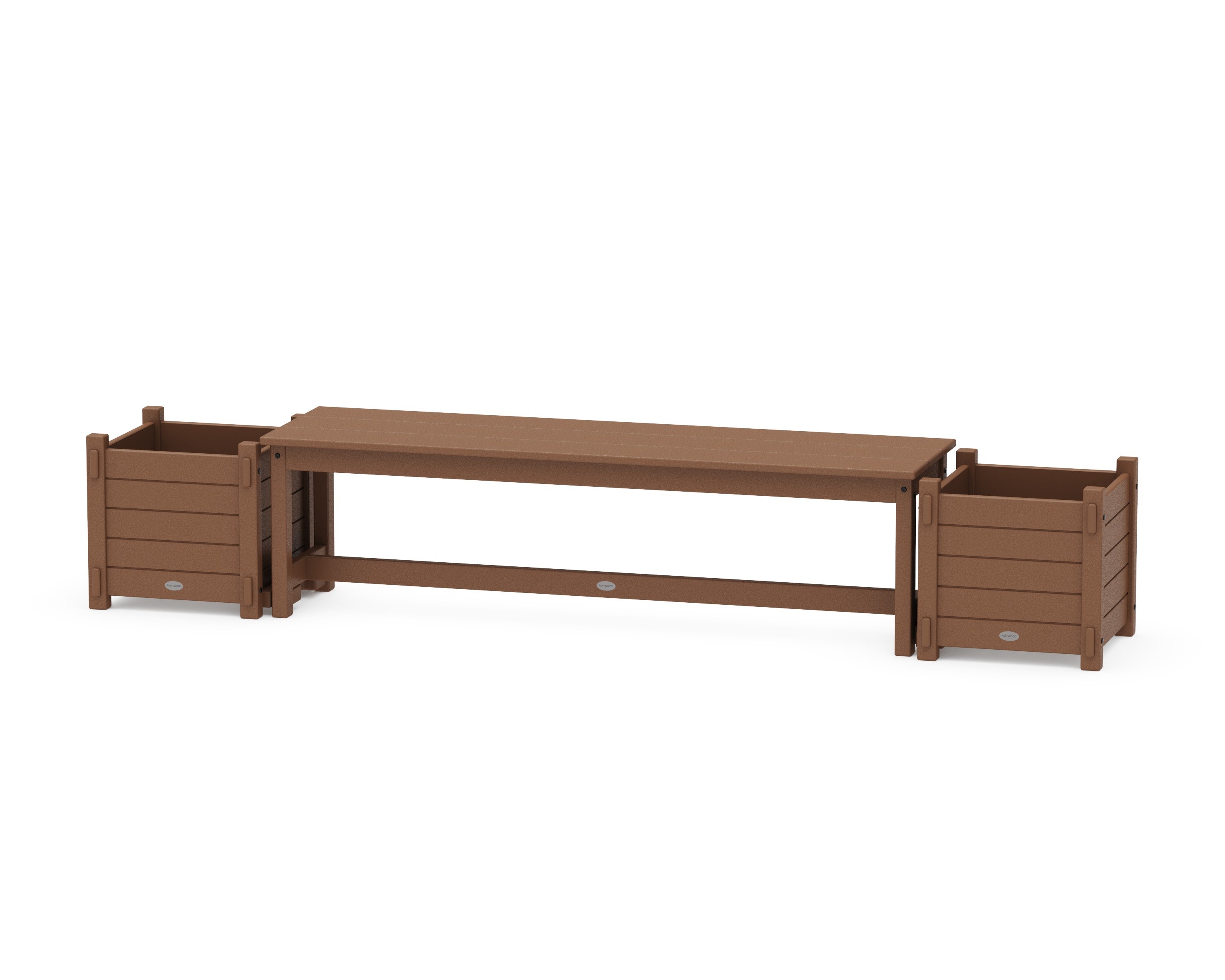 60" Nautical Straight Planter Bench Set in Teak