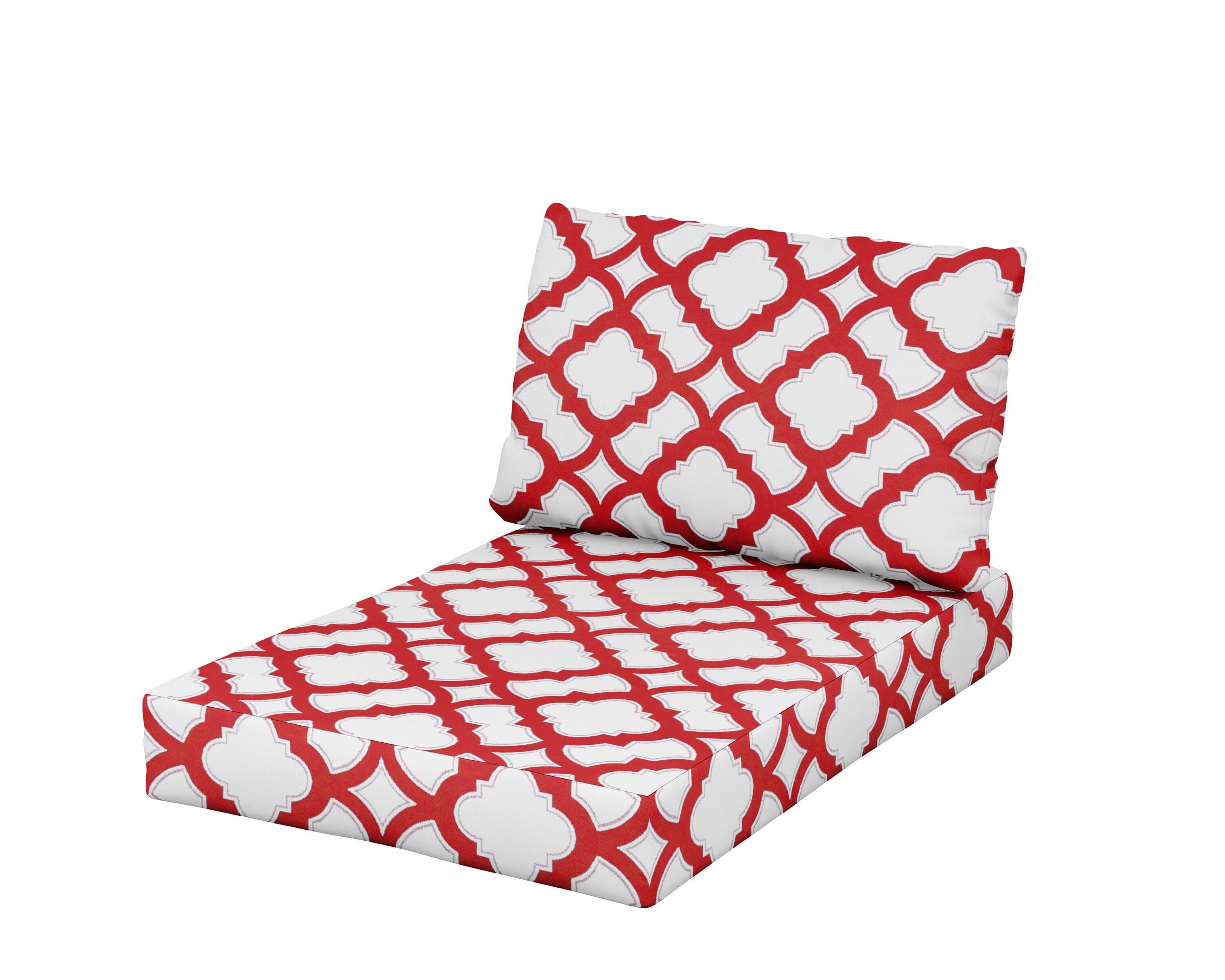Daybed Swing Seat/Back Cushion in Trellis Crimson