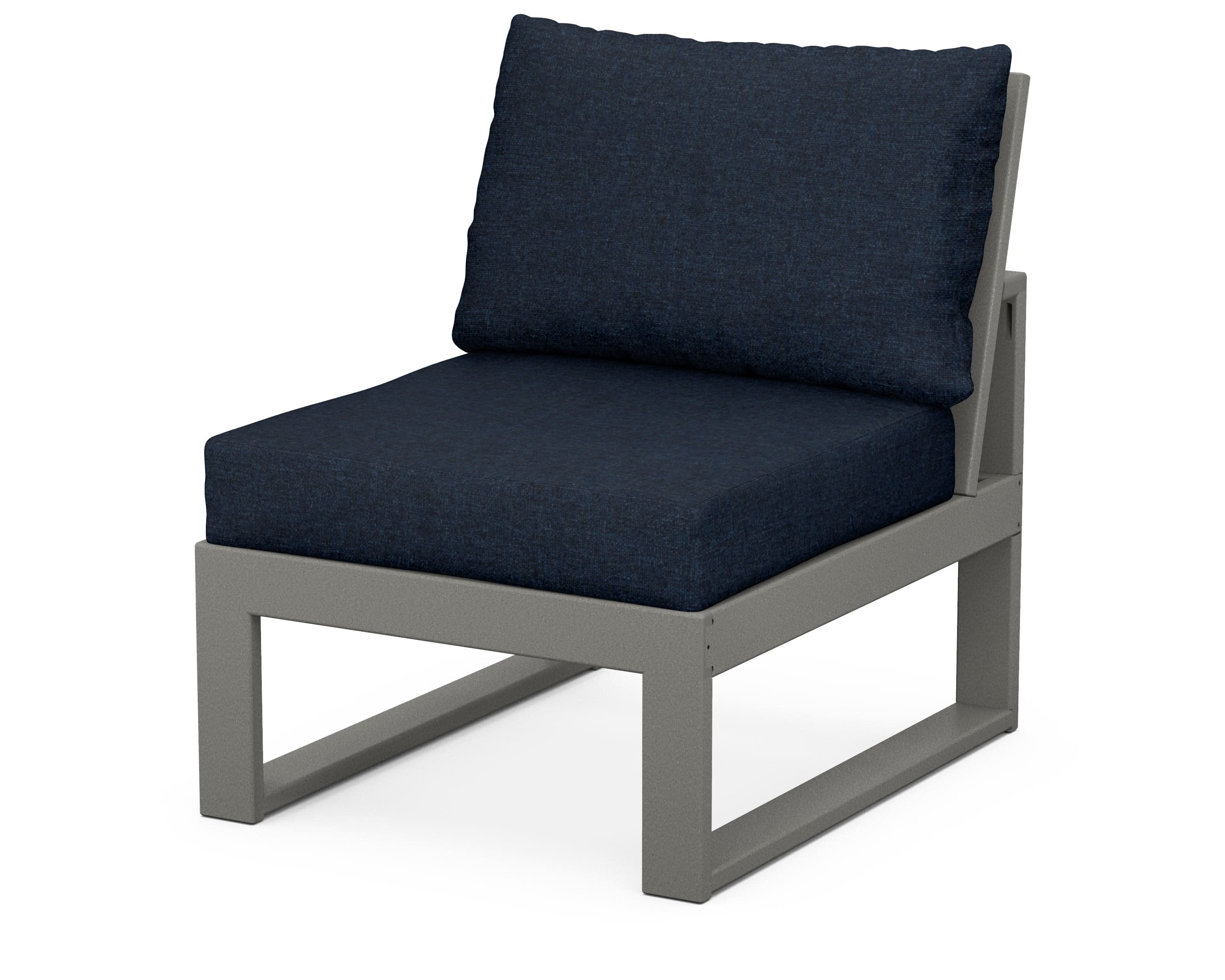 Modular Armless Chair in Slate Grey / Marine Indigo