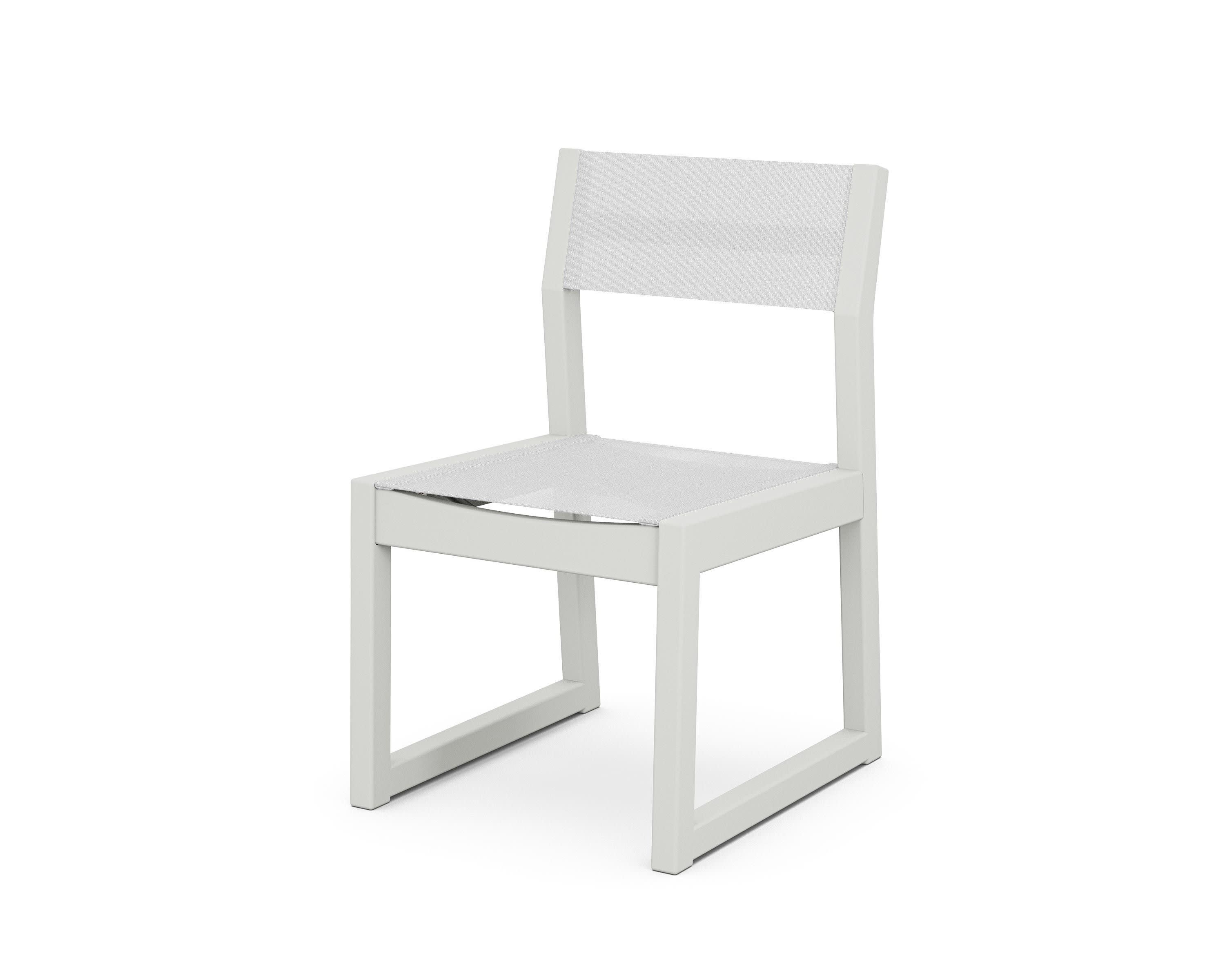 Edge Sling Dining Side Chair - 2 Chairs in White / White Sling