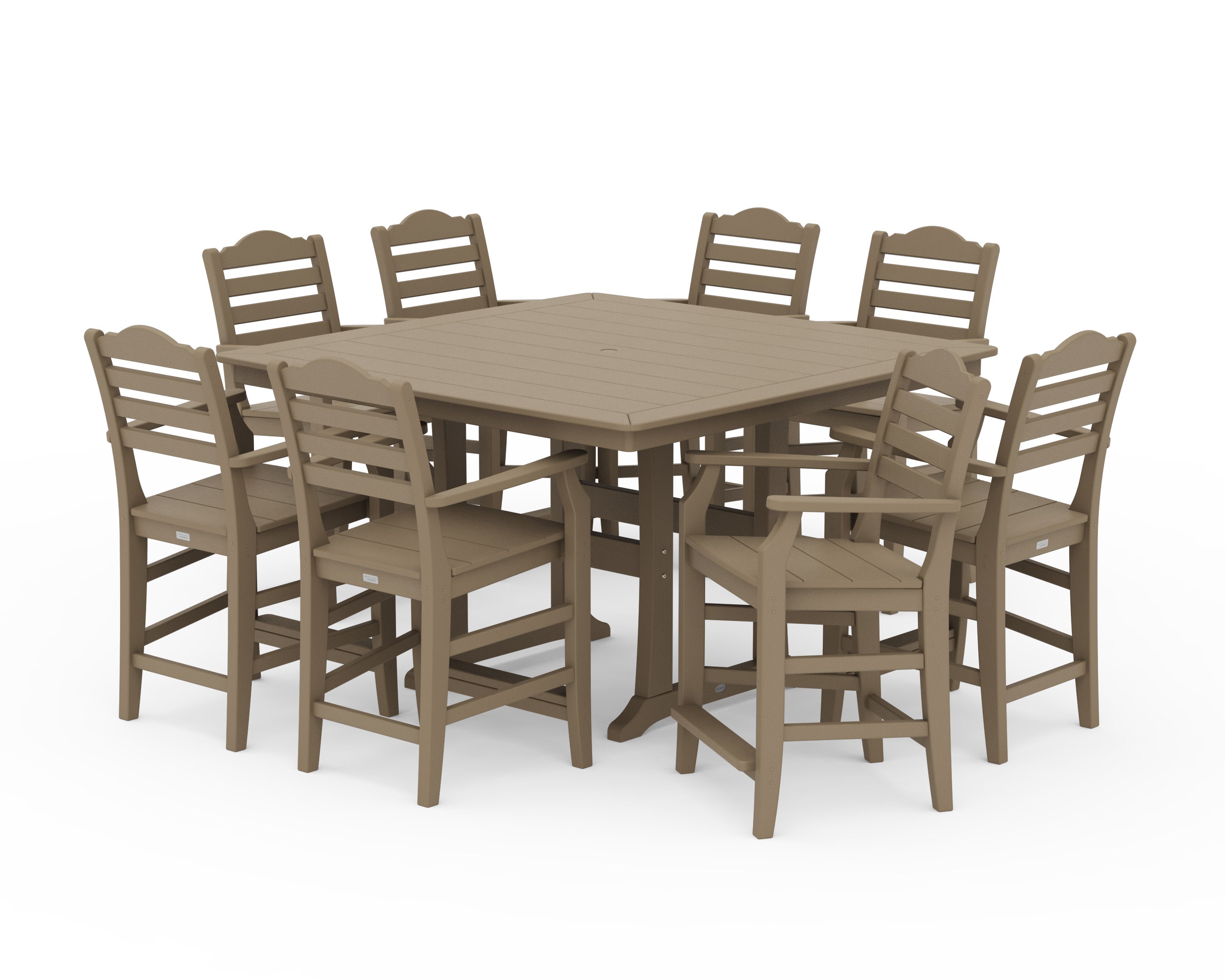 Savannah 9-Piece Square Counter Set with Trestle Legs in Vintage Sahara