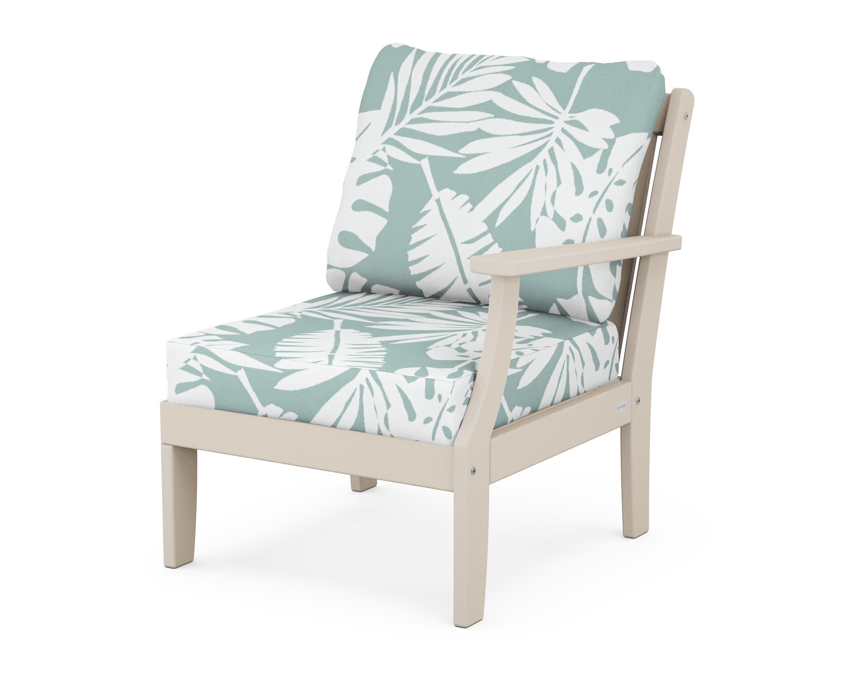 Braxton Modular Right Arm Chair in Sand / Leaf Glacier Spa
