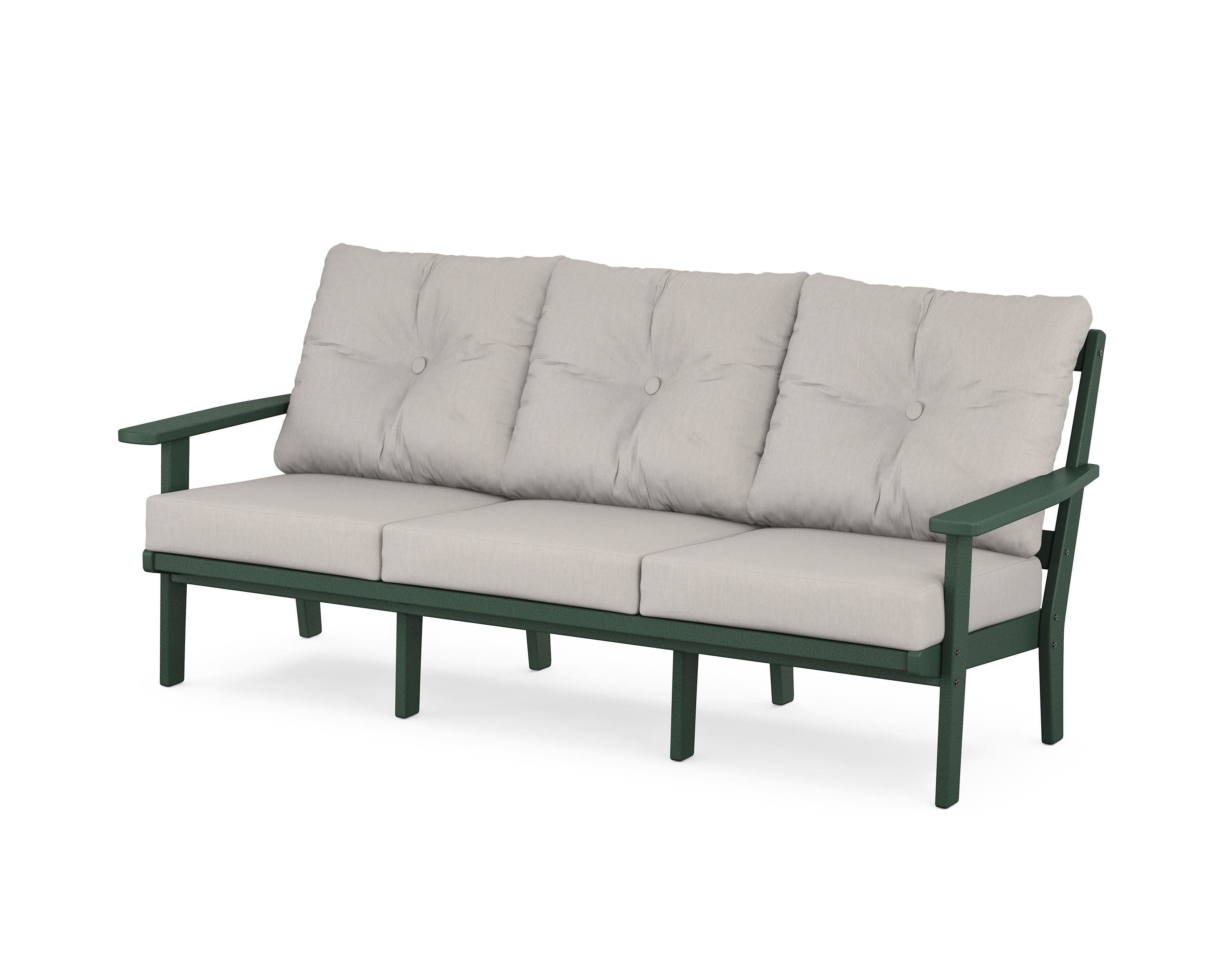 Oxford Deep Seating Sofa in Green / Cast Ash