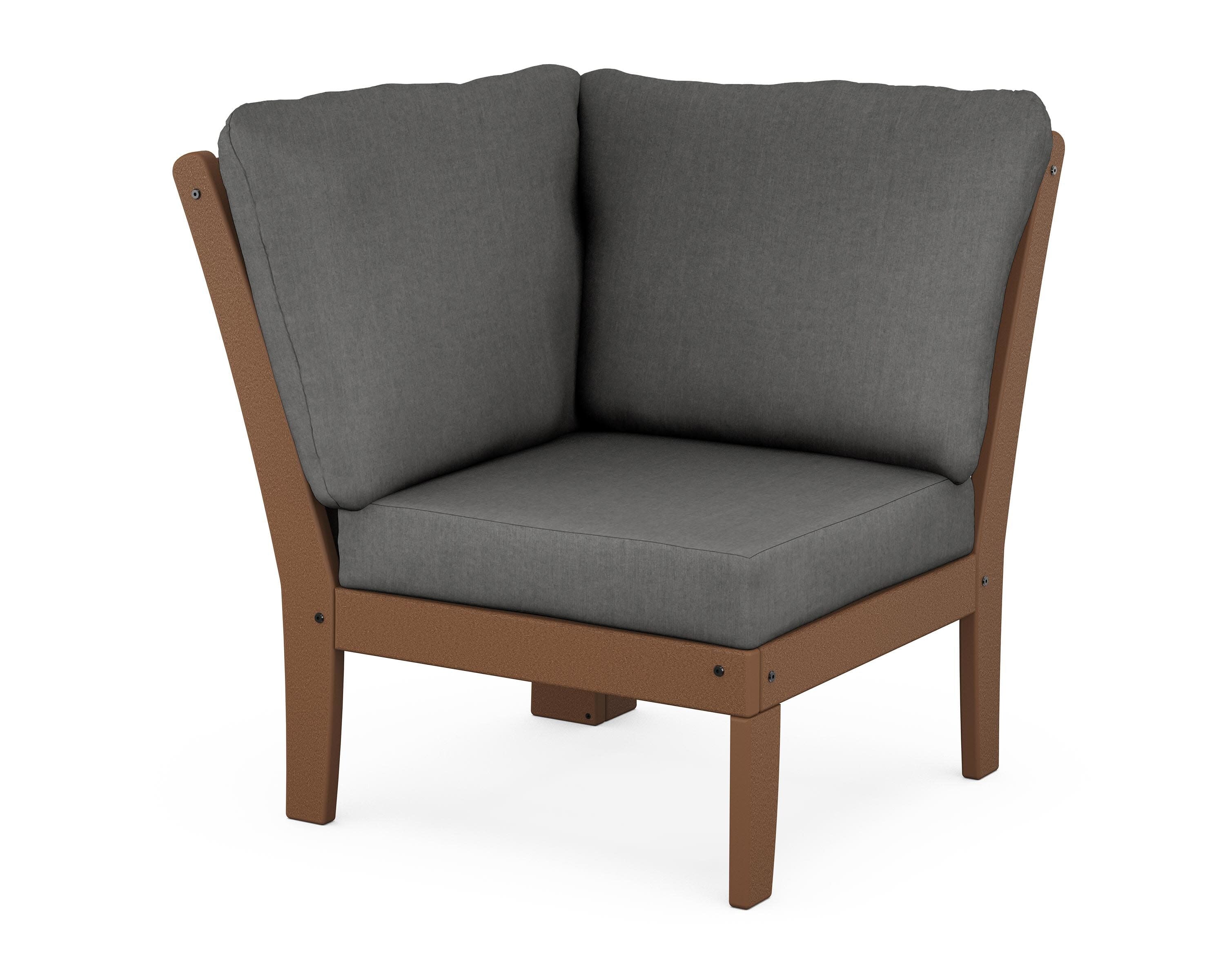 Braxton Modular Corner Chair in Teak / Spectrum Carbon