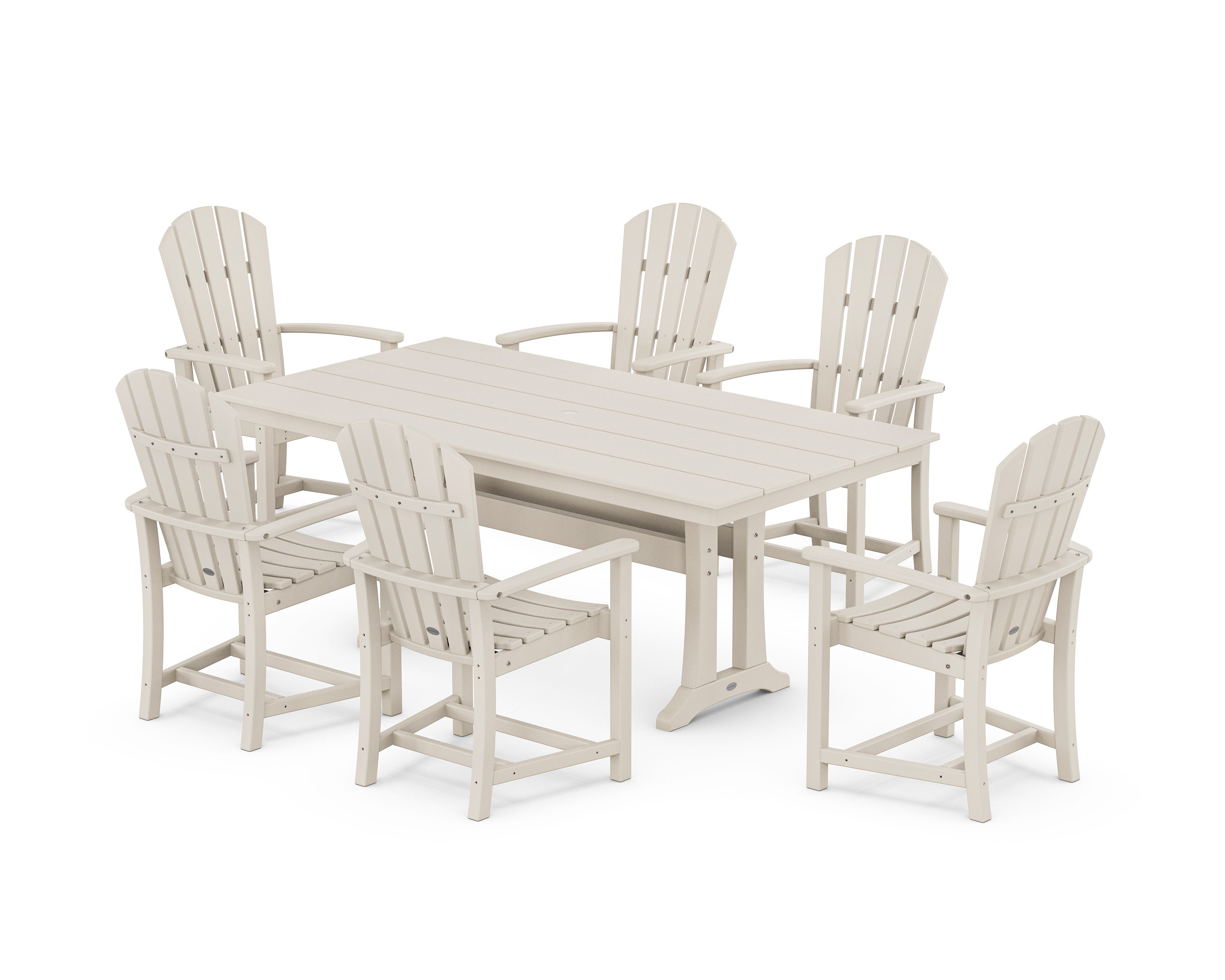 Palm Coast 7-Piece Dining Set with Trestle Legs in Sand