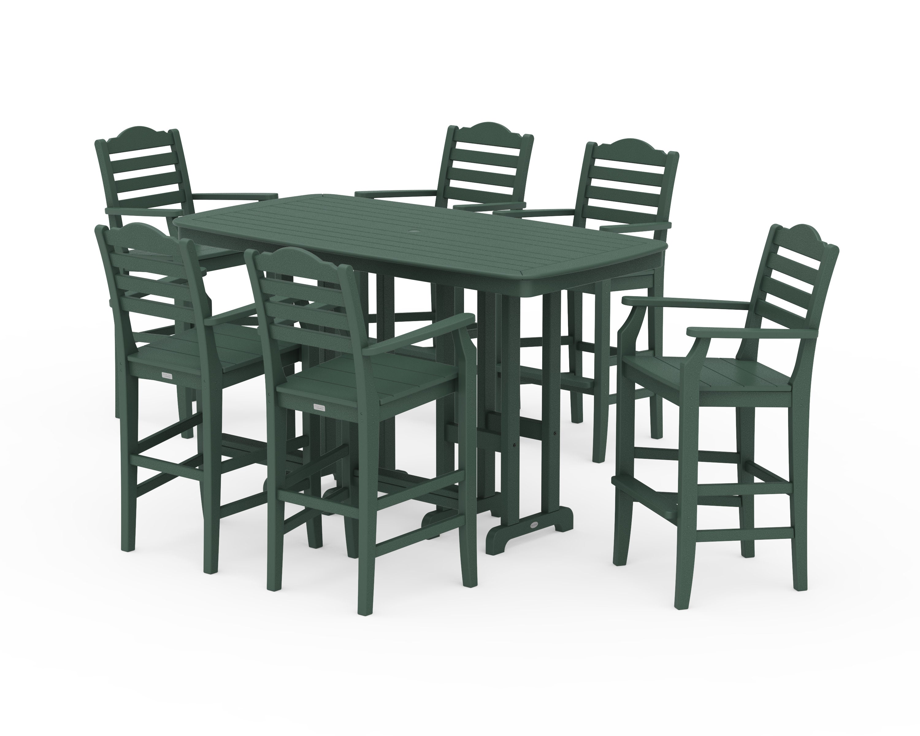 Savannah Arm Chair 7-Piece Bar Set in Green