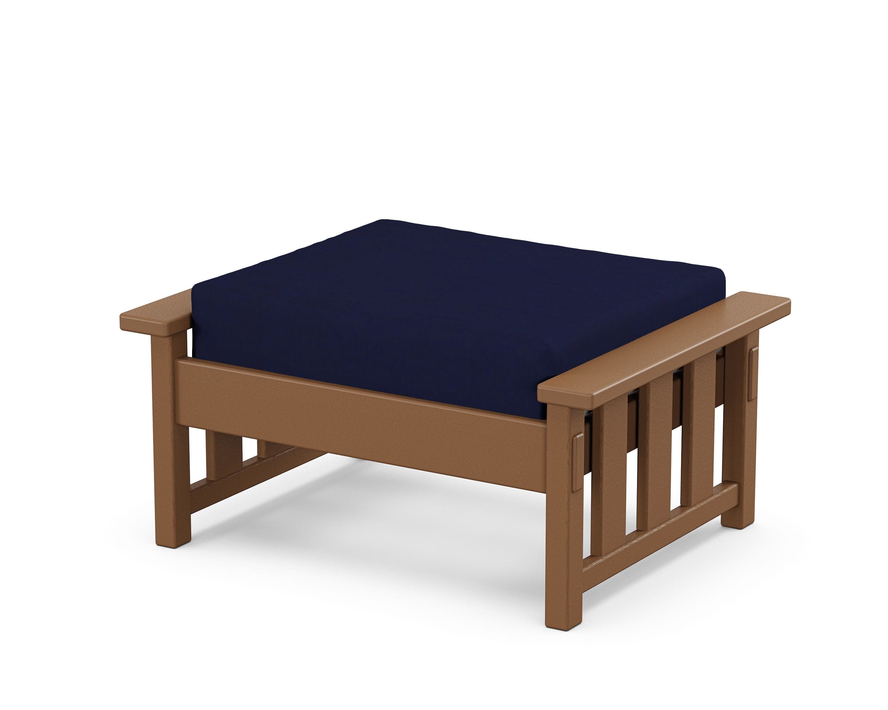 Acadia Deep Seating Ottoman in Teak / Navy