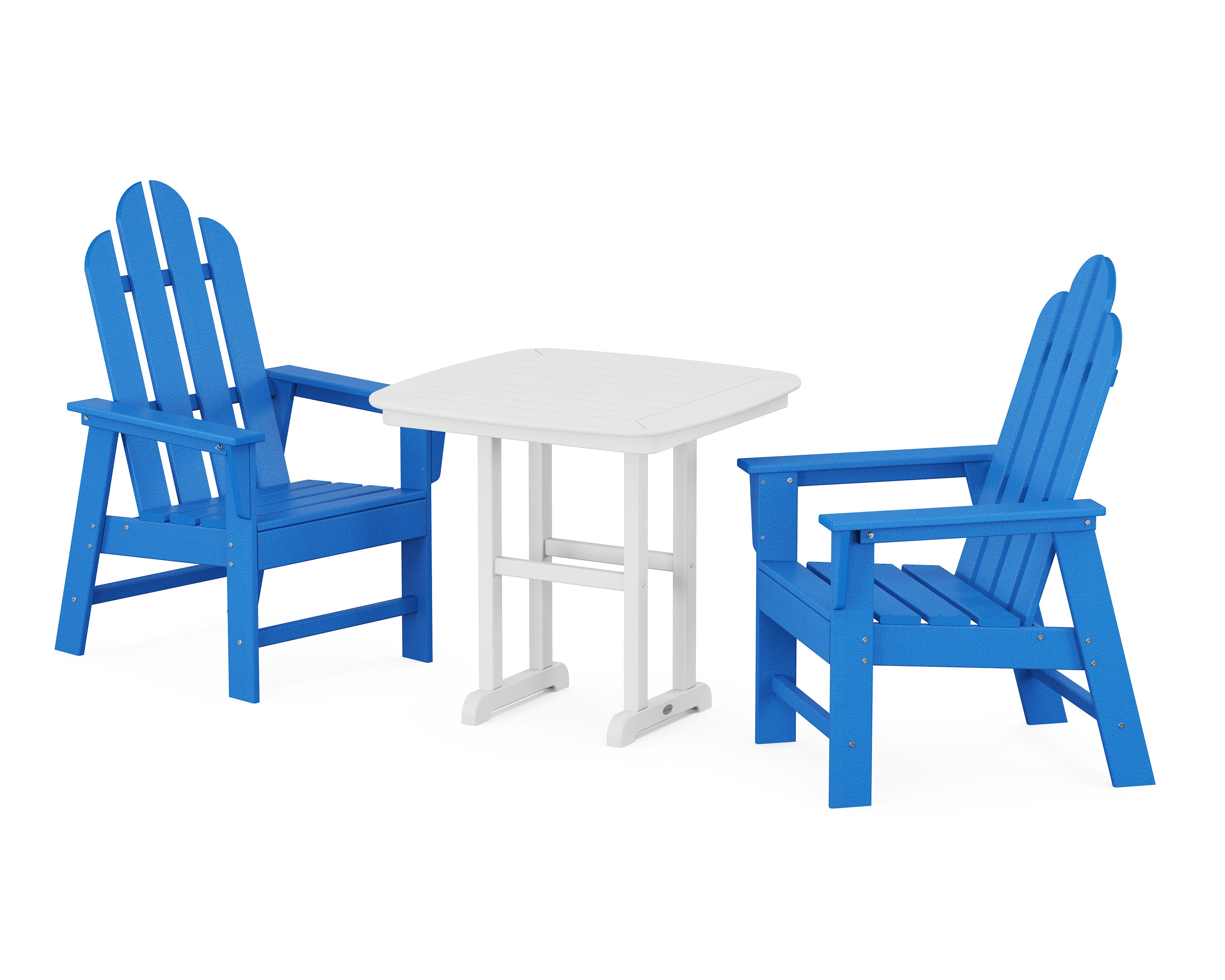 Long Island 3-Piece Dining Set in Pacific Blue / White