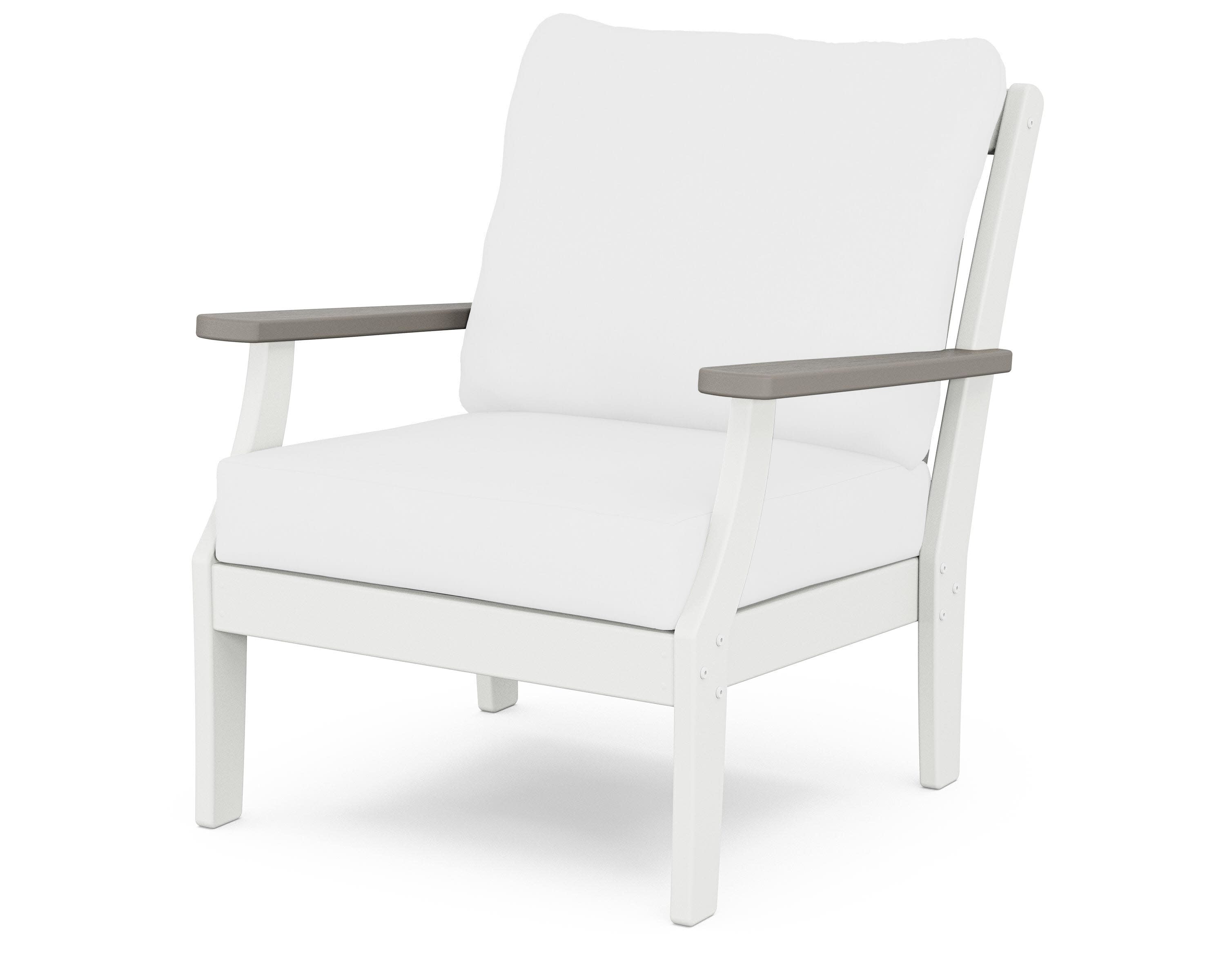 Braxton Deep Seating Chair in White / Driftwood / Natural