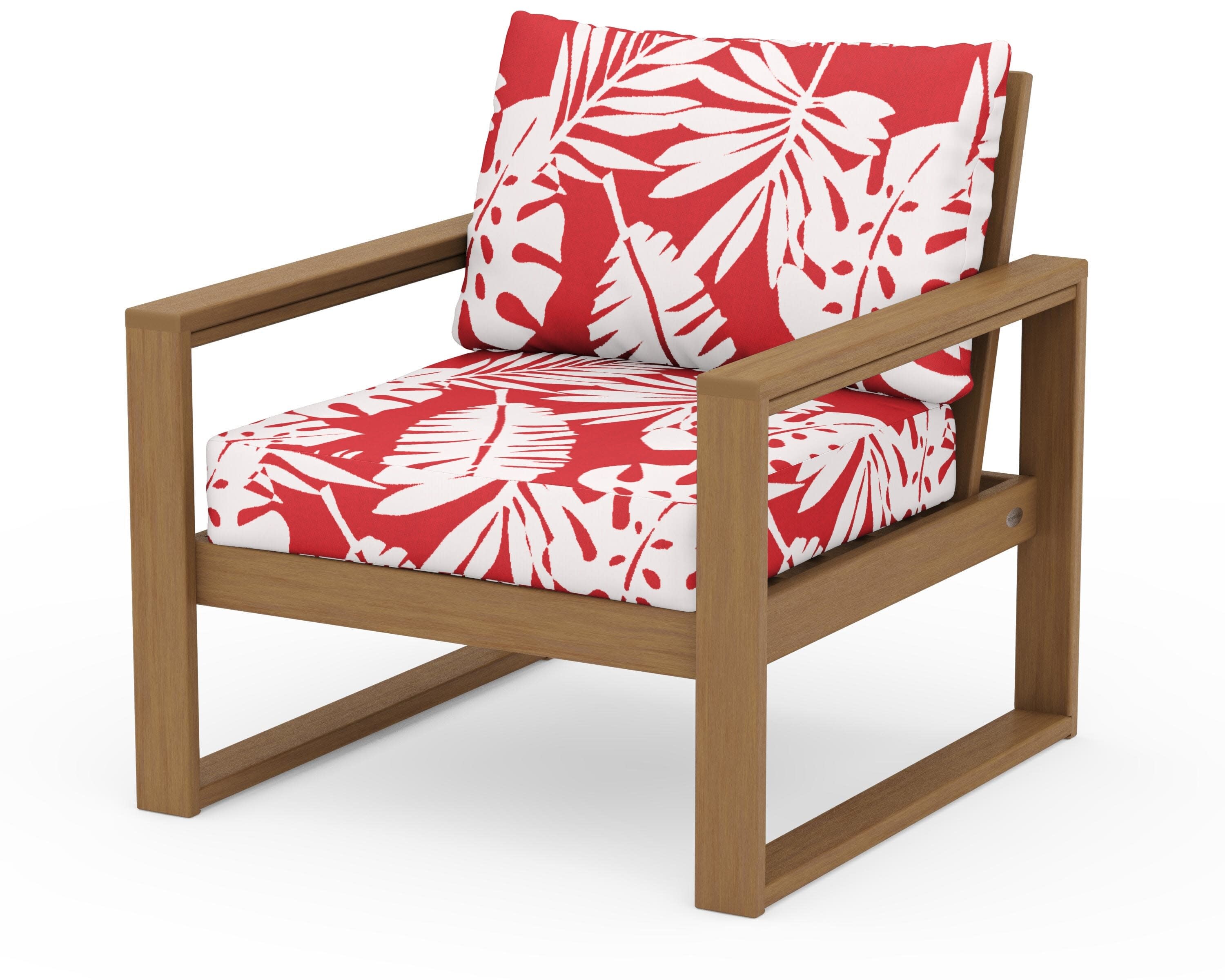 EDGE Club Chair in Natural / Leaf Crimson