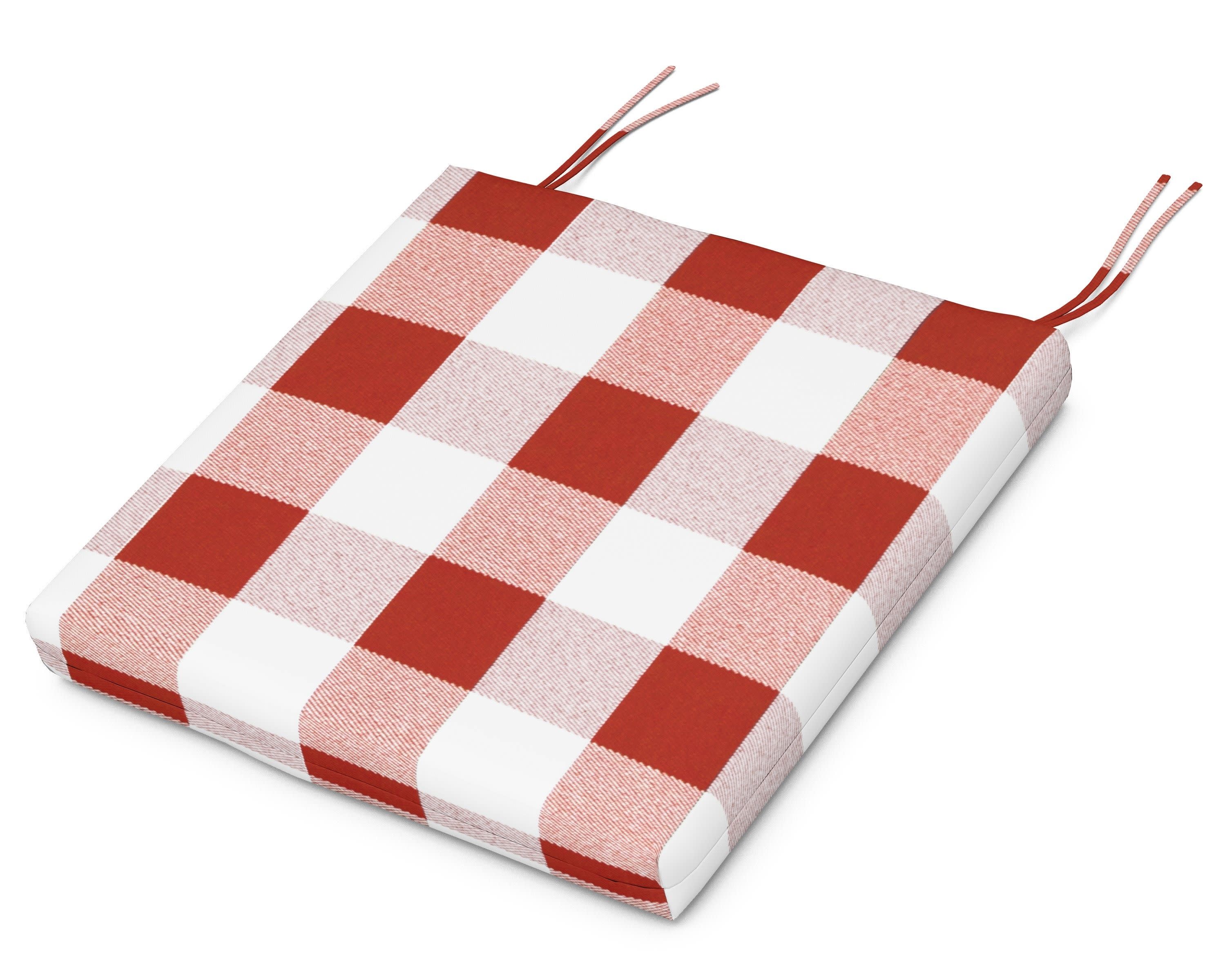 Classic Oversized Adirondack Seat Pad 17.5"D x 22.25"W x 2.5"H in Buffalo Plaid Crimson