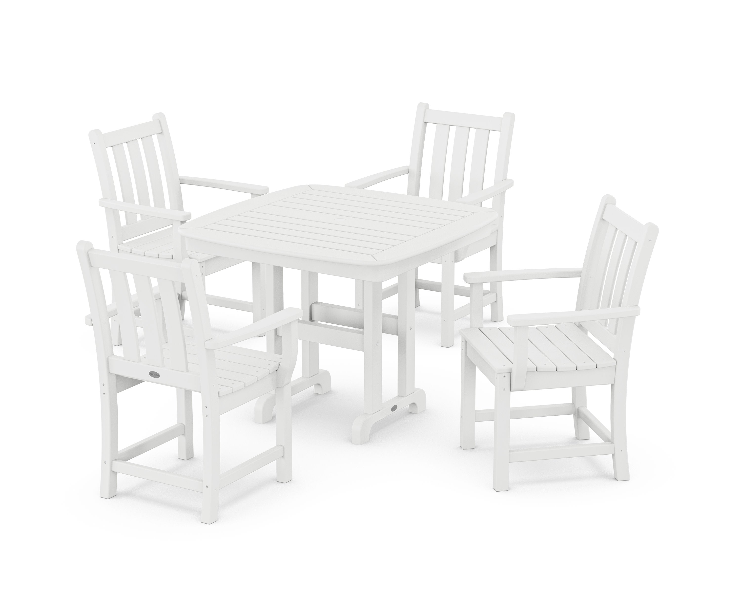 Traditional Garden 5-Piece Dining Set in White