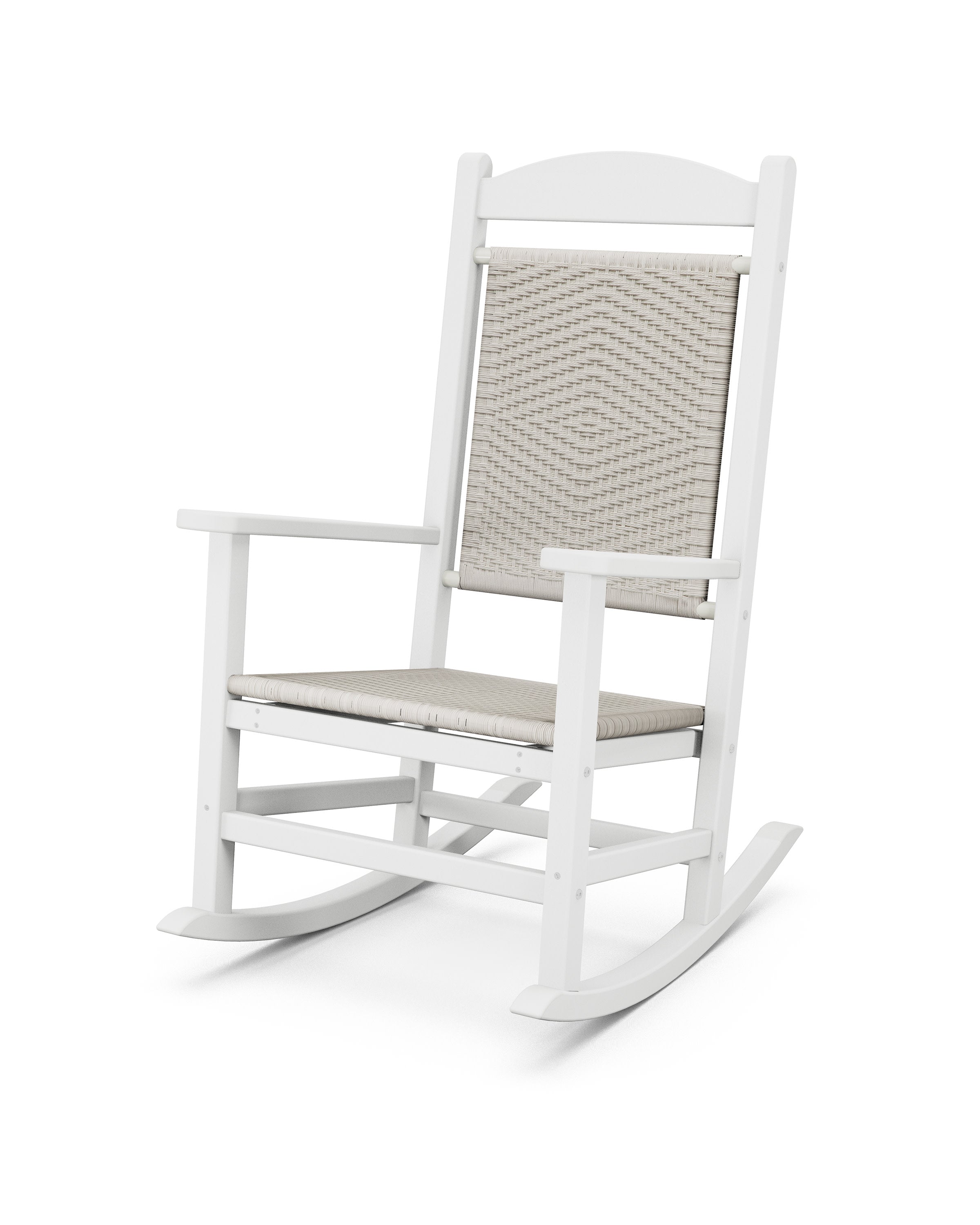 Presidential Woven Rocking Chair in White / White Loom