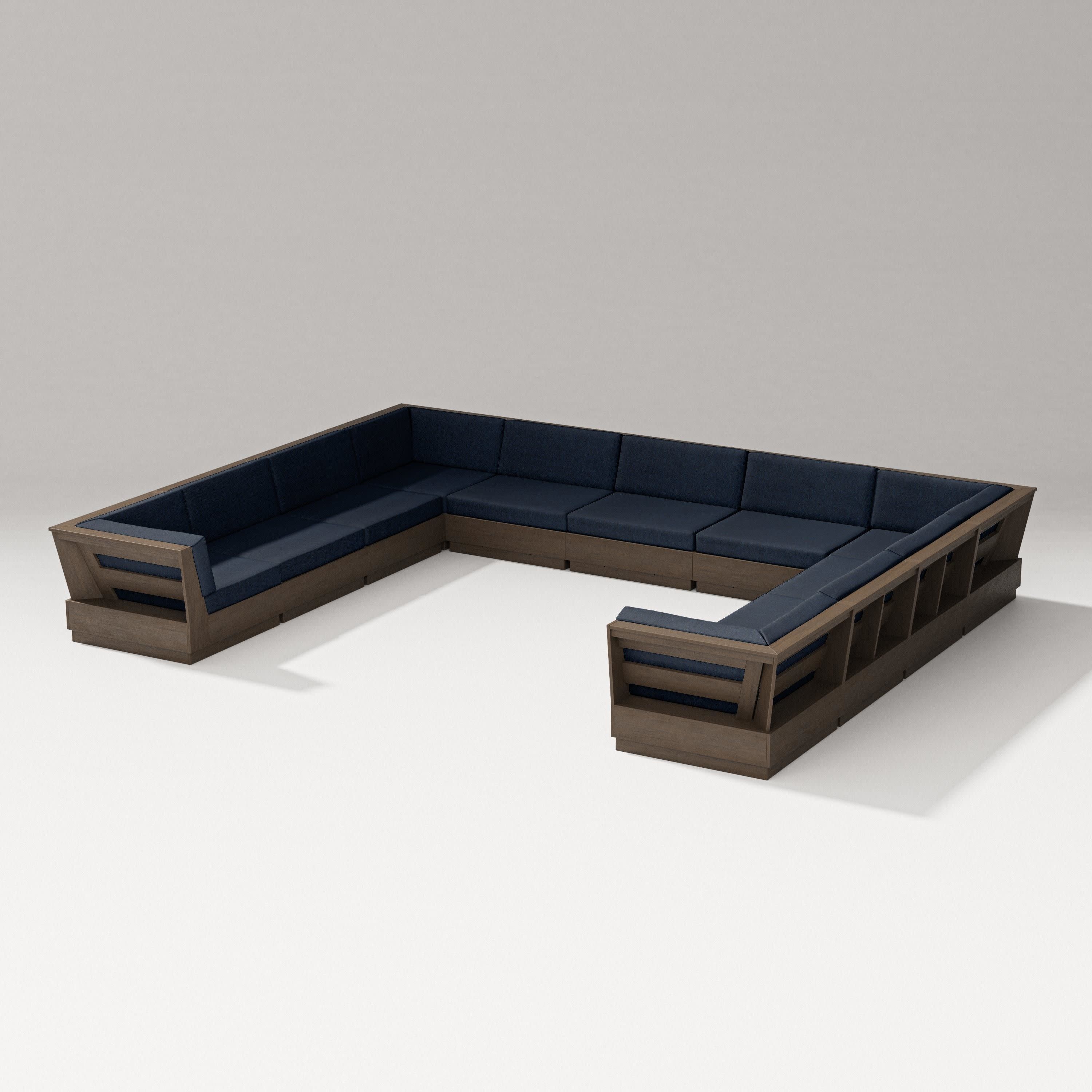 Elevate Large U-Shaped Sectional in Kona / Marine Indigo